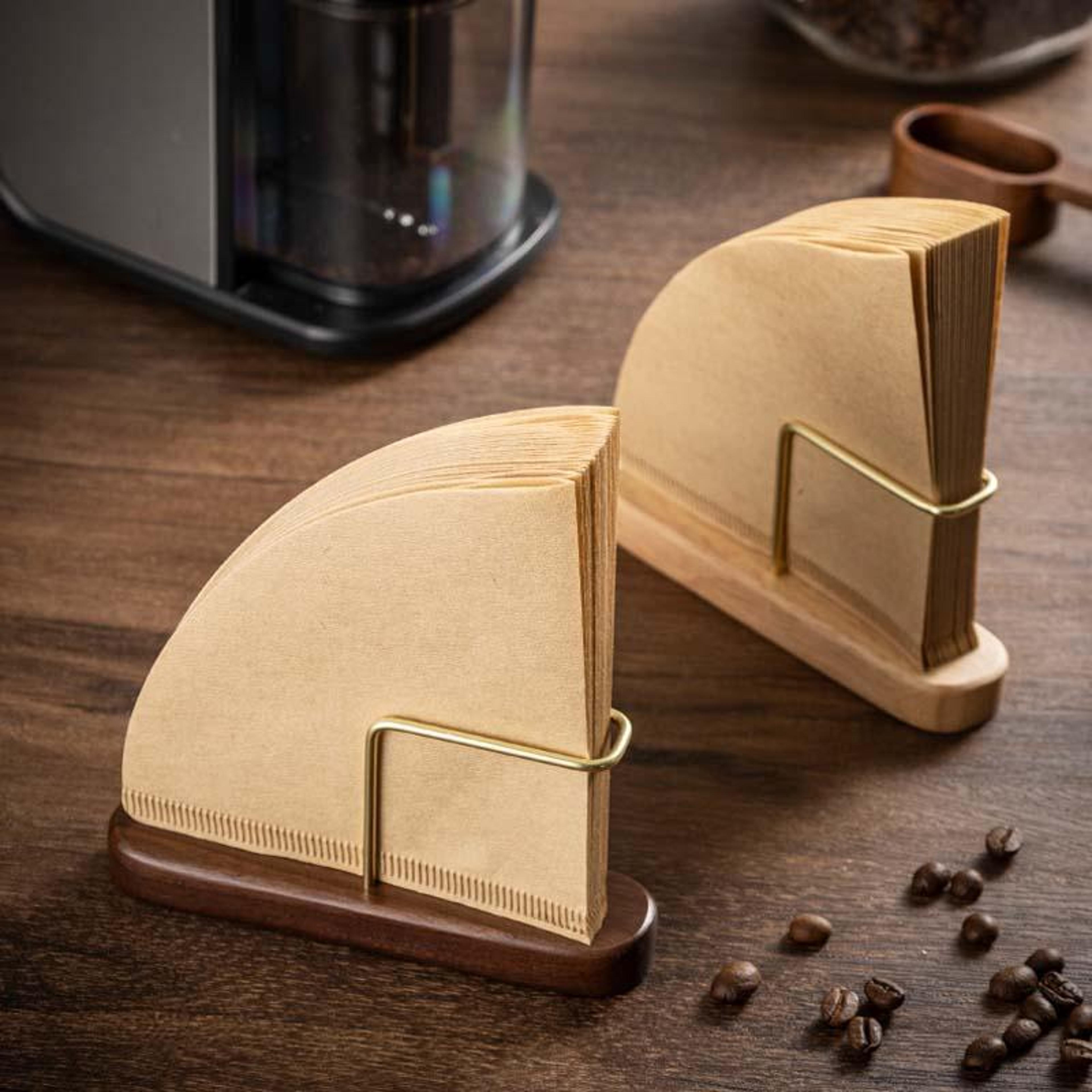 walnut wood coffee filter holder box solid wood coffee filter holder for organized brewing