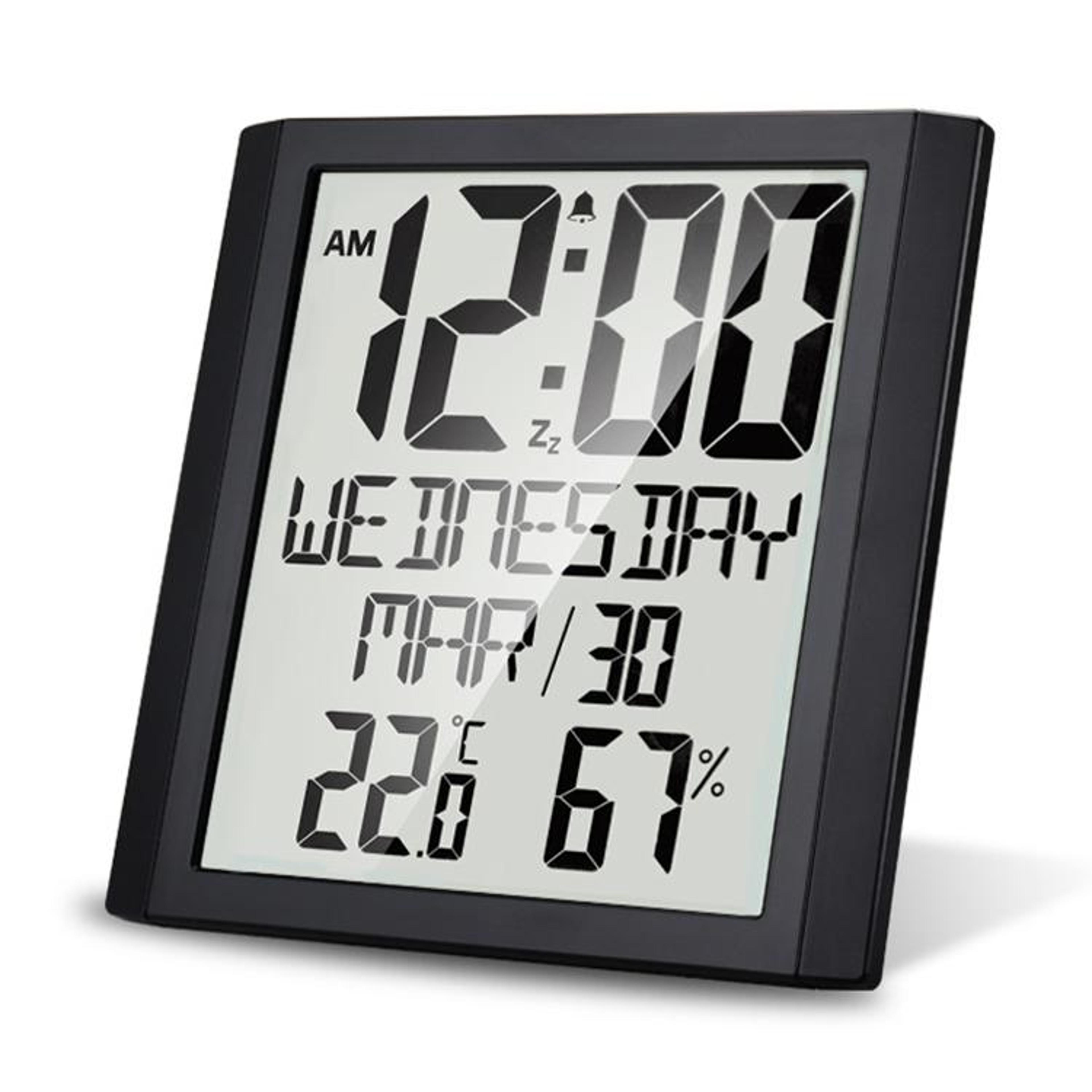 large screen digital wall clock with temperature & humidity monitor