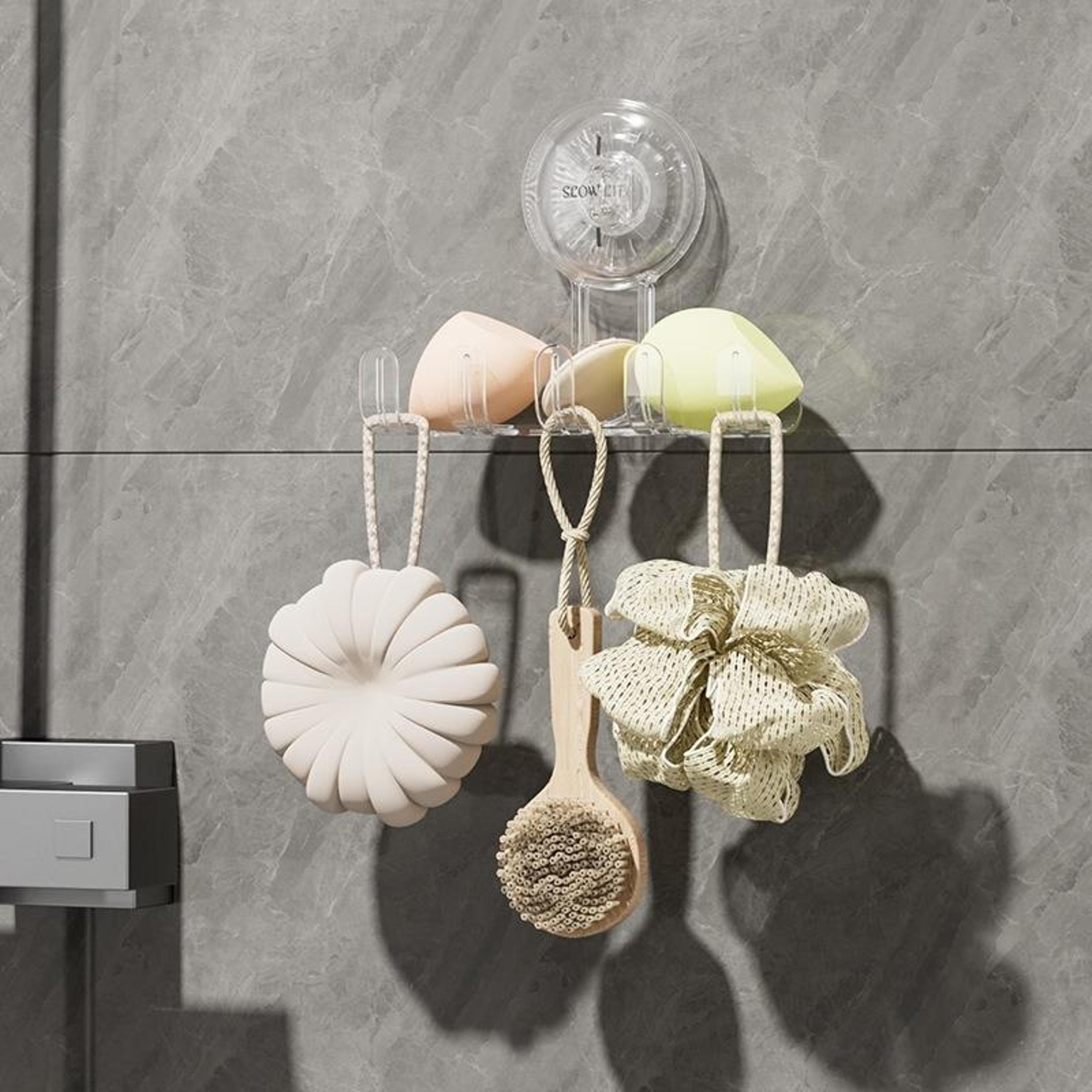 wall mount suction cup storage hook rack reusable no drill organizer for bathroom & kitchen