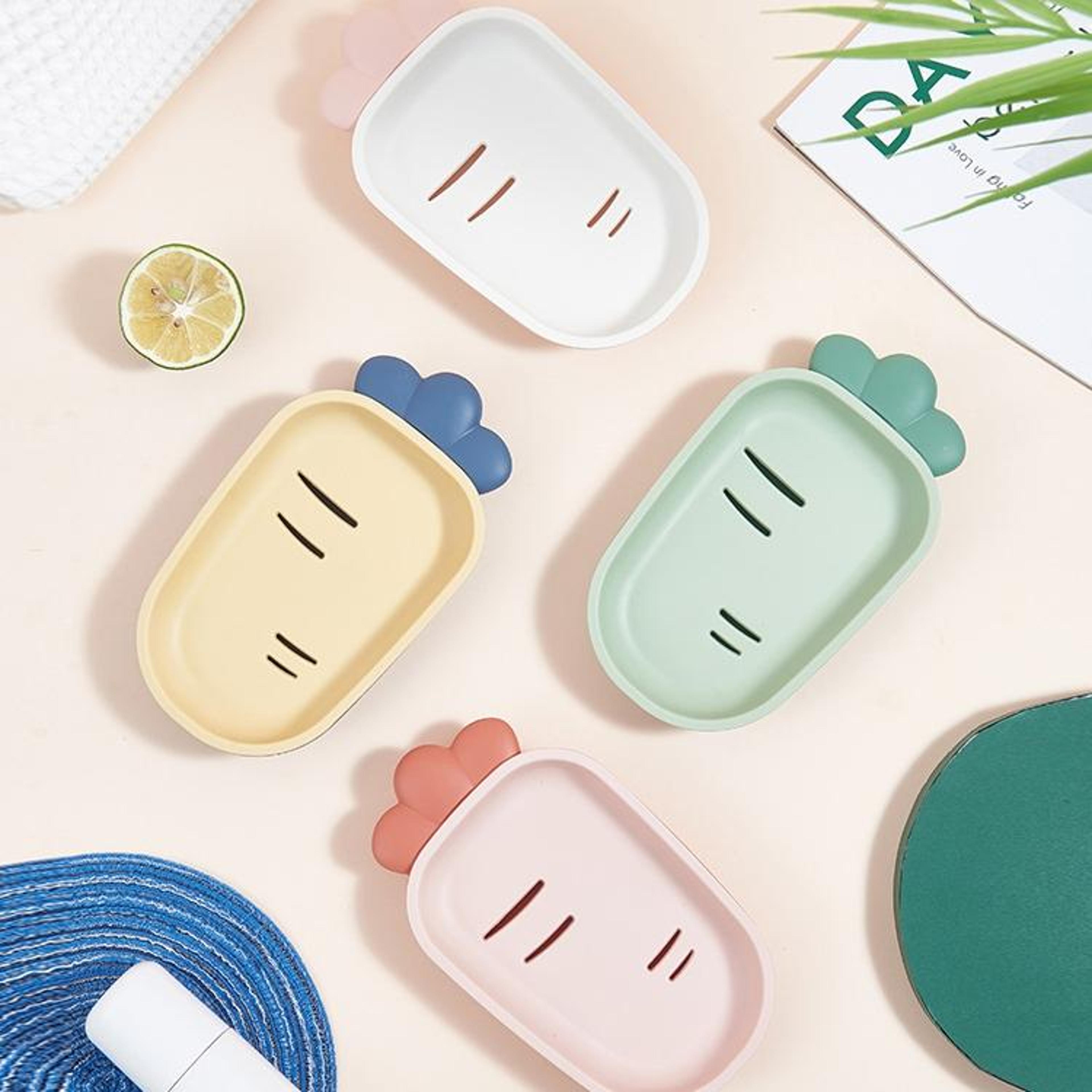 cute double layer drain soap holder set with lid 3 pack bathroom soap dish organizer