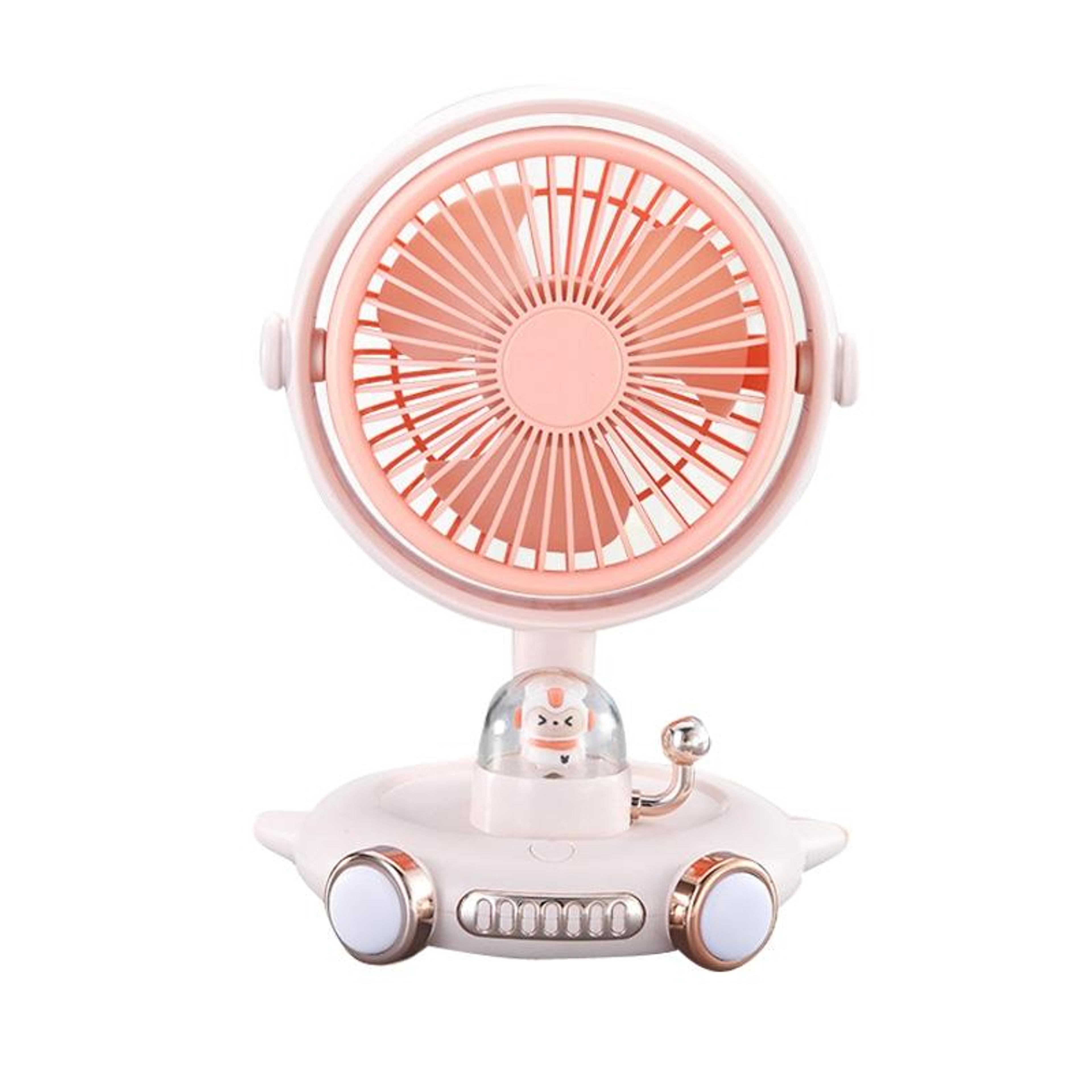 cute pet usb desk fan with night light portable rechargeable desktop cooling fan