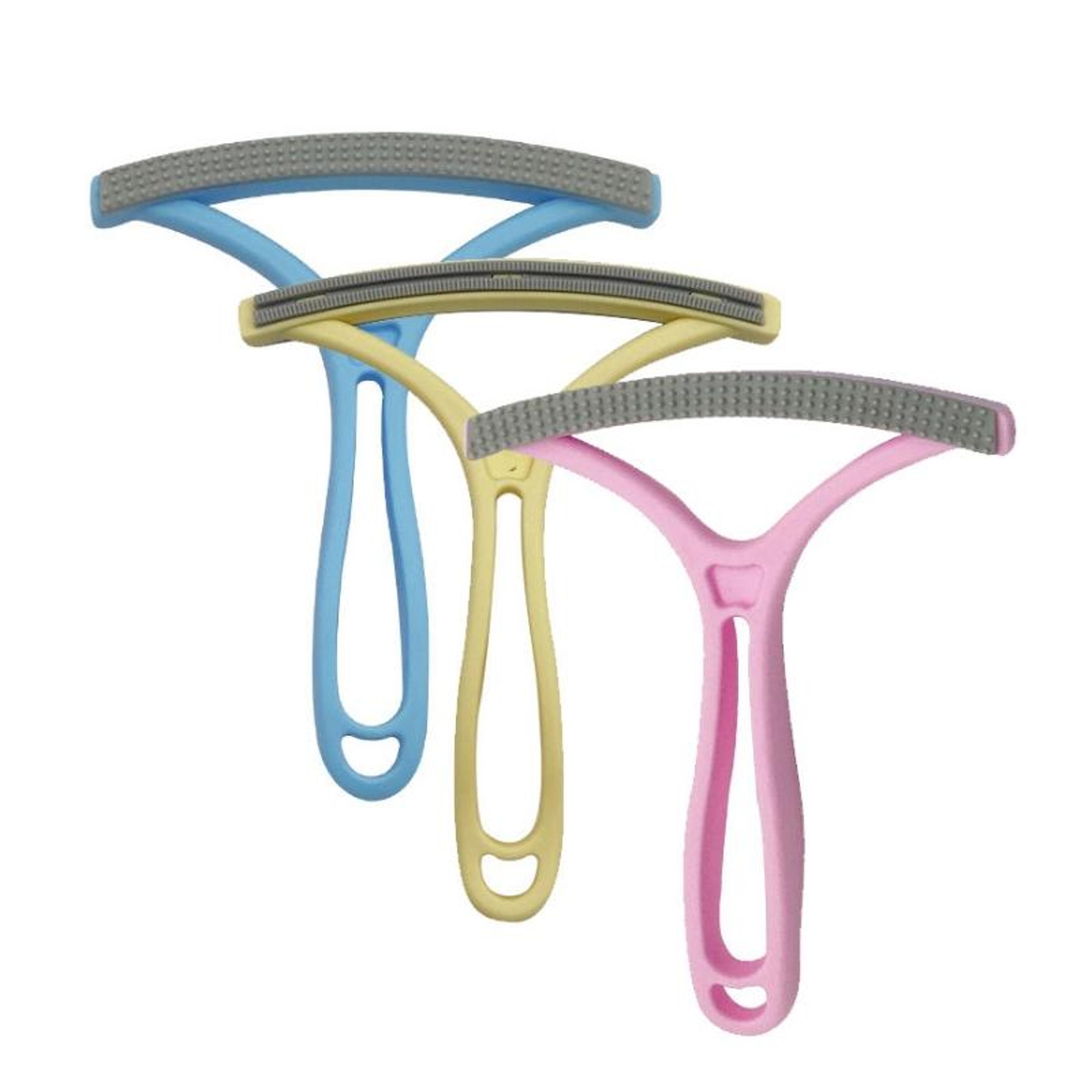 3 piece reusable pet hair remover scraper set for carpet, sofa & clothing cleaning
