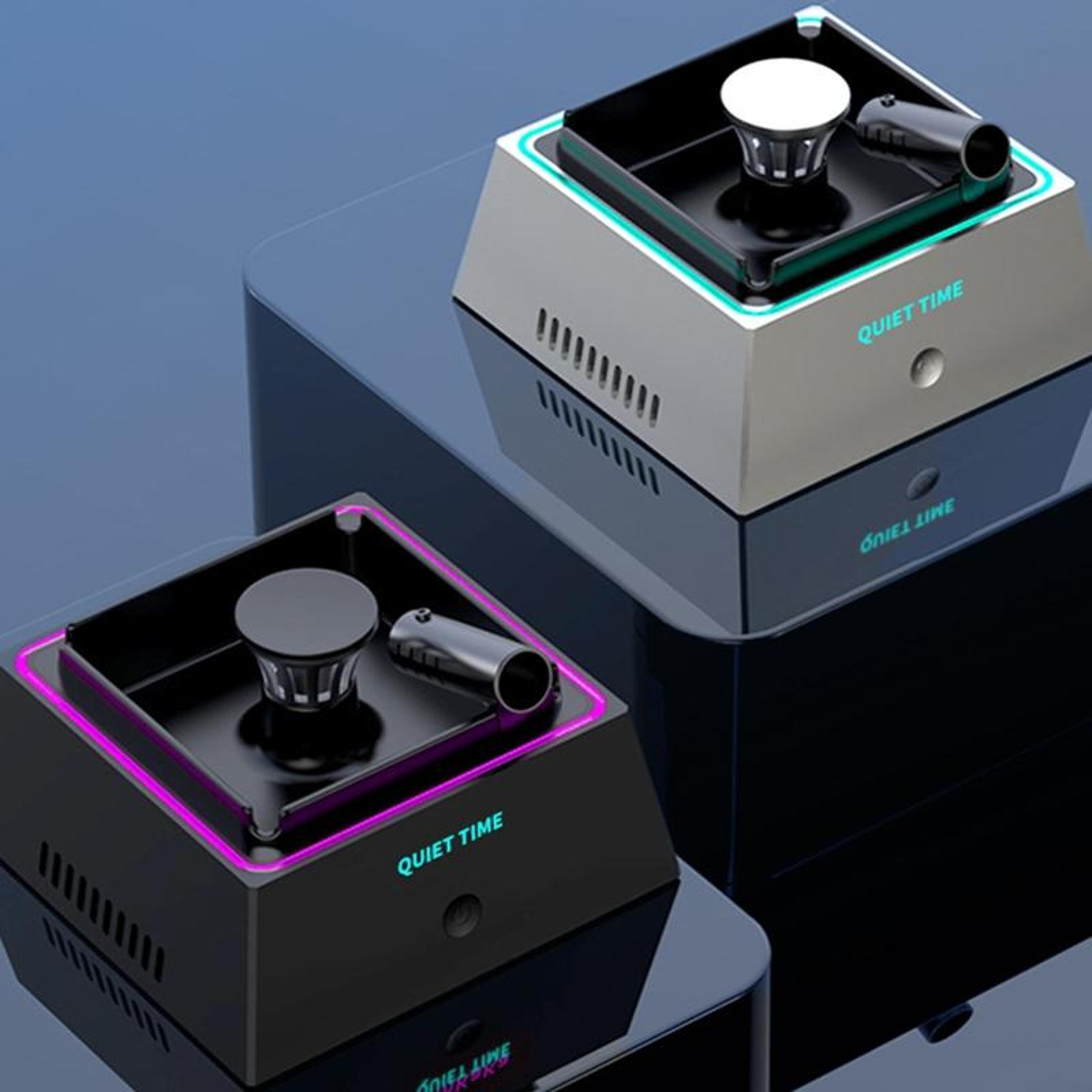 smokeless air purifier ashtray with negative ion filter, ambient light & aroma diffuser