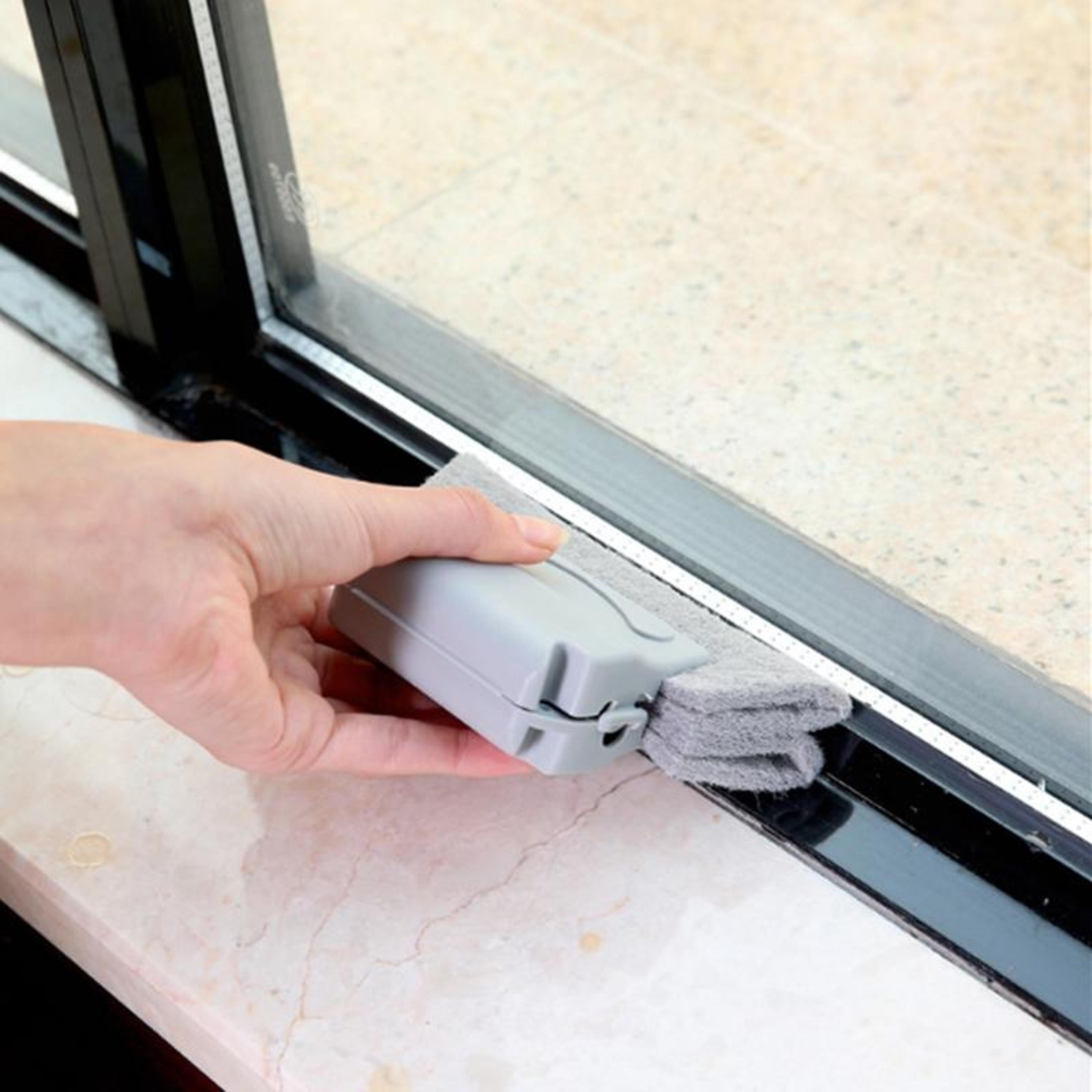 window groove cleaning brush set 2 pack deep gap cleaner for tracks, sinks & sliding windows
