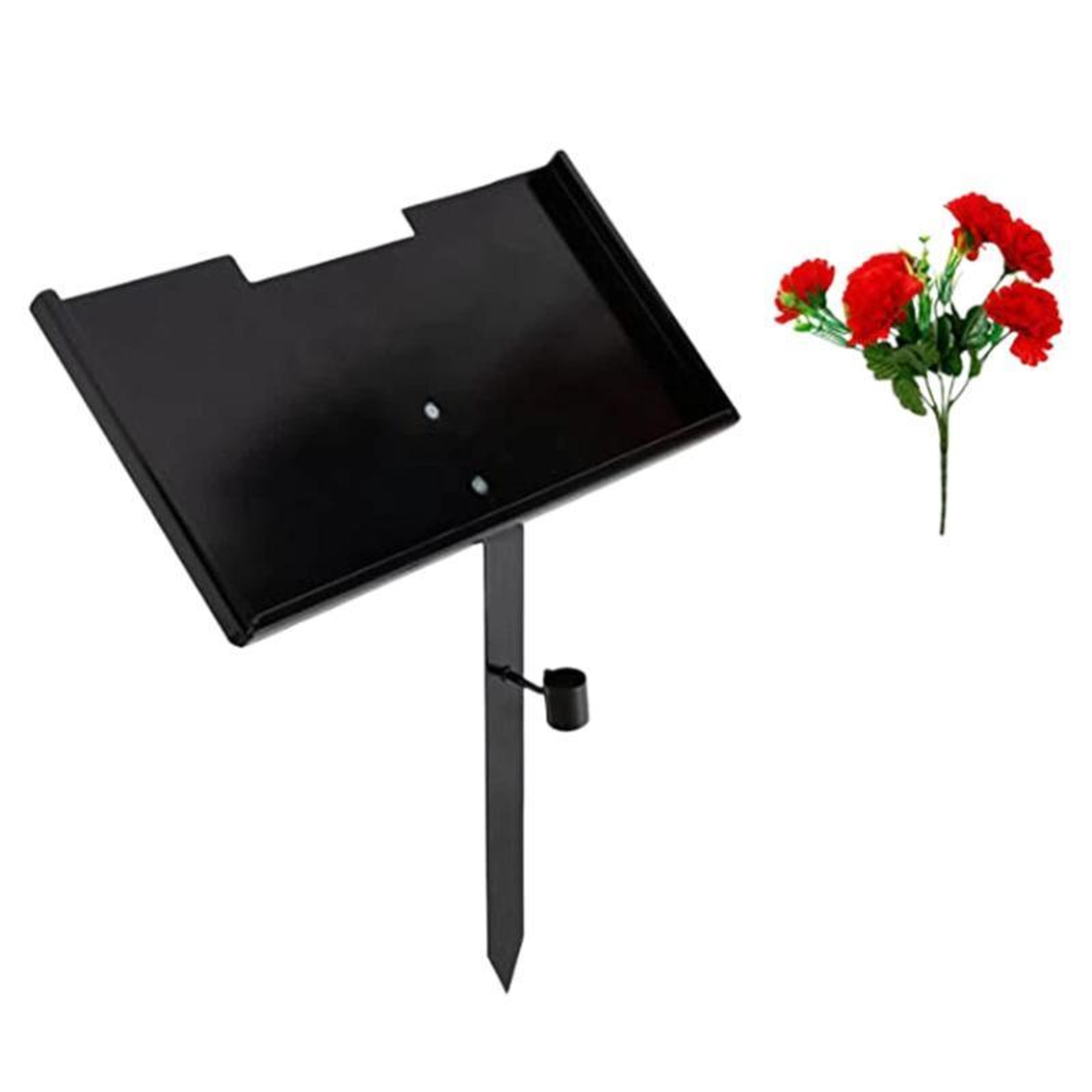 weather resistant pet memorial marker & grave marker stand with flower holder