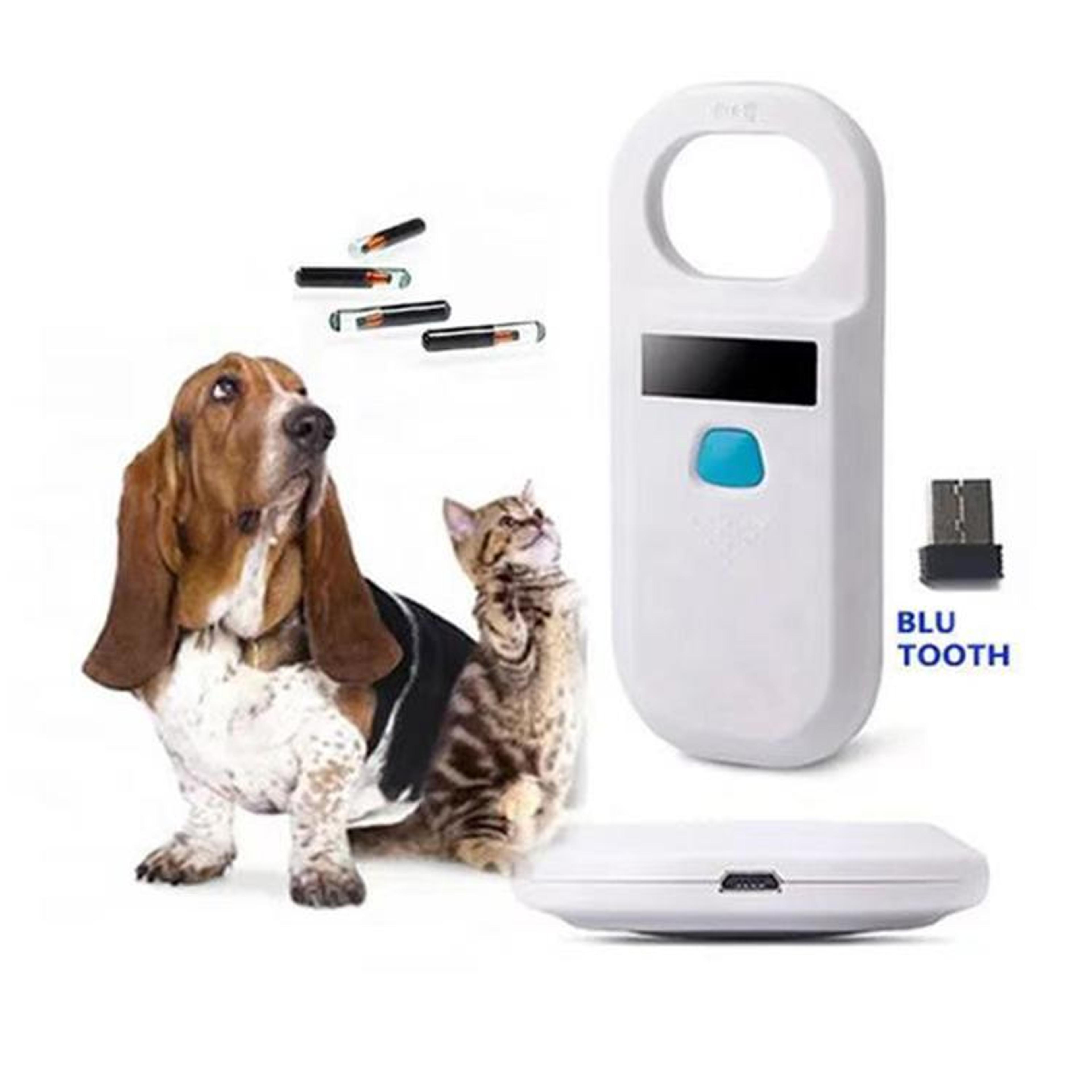 petscan pro rfid animal microchip reader with bluetooth data sync & oled display
