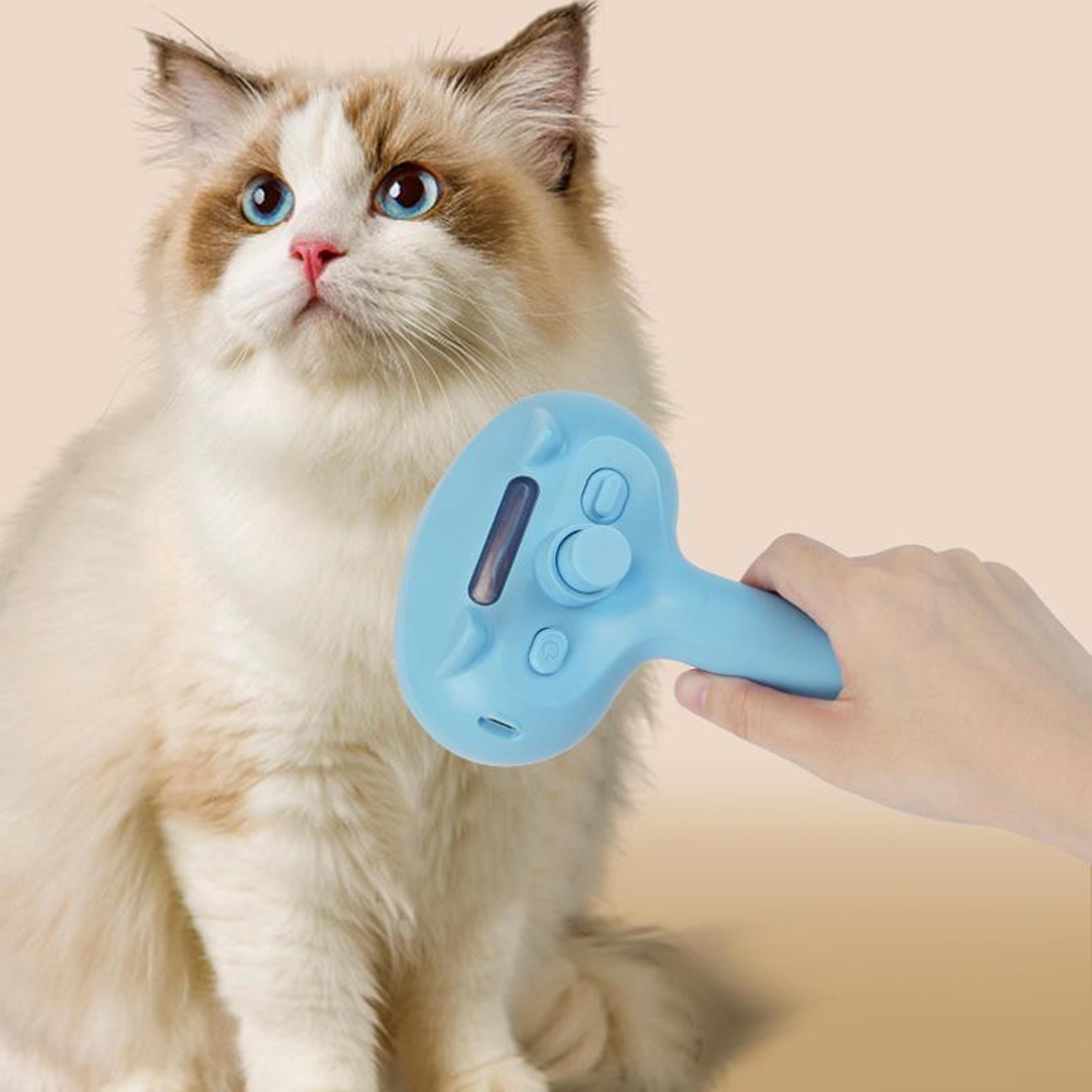 blue light antibacterial pet grooming spray brush & massage deshedding comb