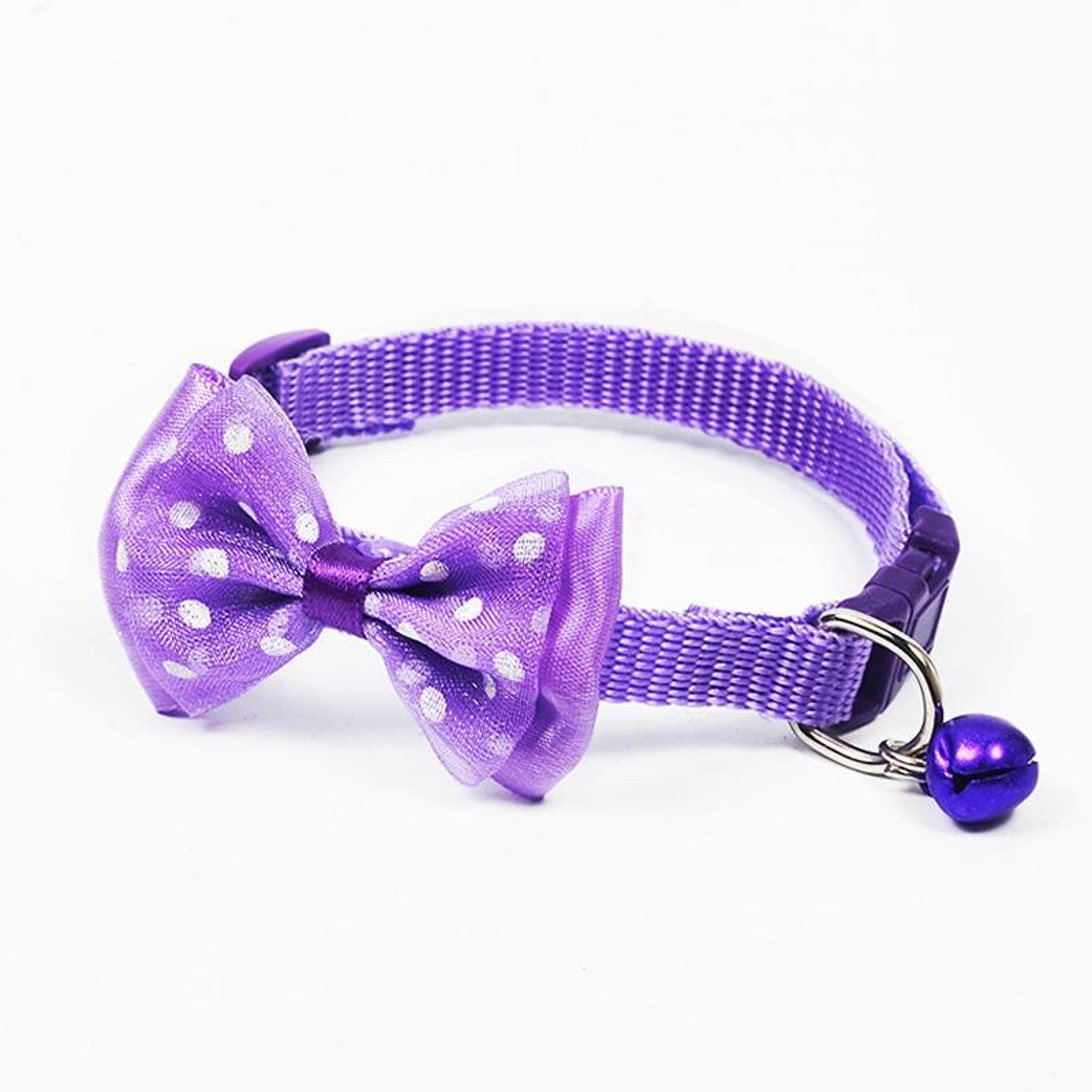 elegant adjustable bow tie bell pet collar for cats & dogs cat collar, dog collar, bow tie pet collar