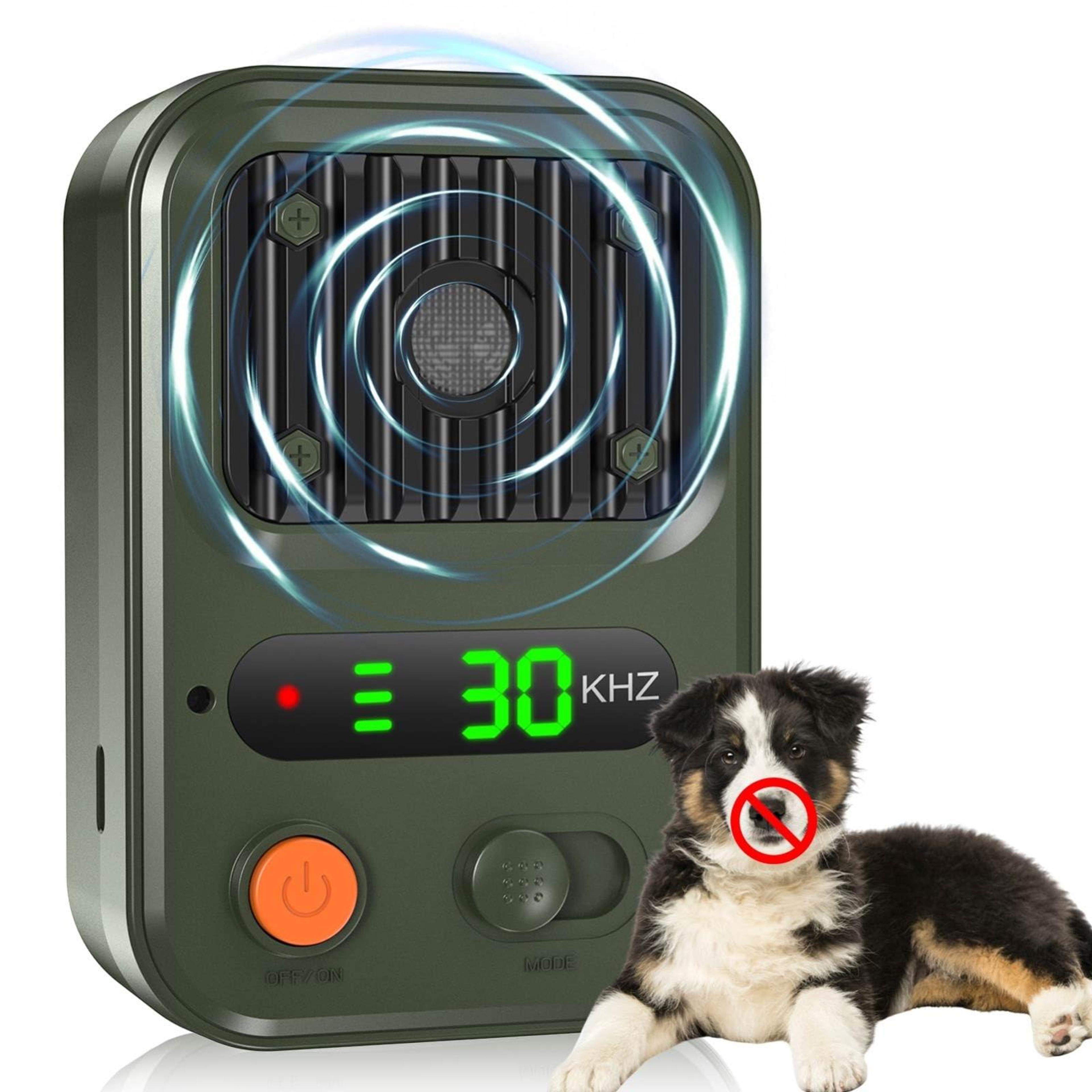 quietpaw ultrasonic dog bark deterrent device with 3 training modes & waterproof design