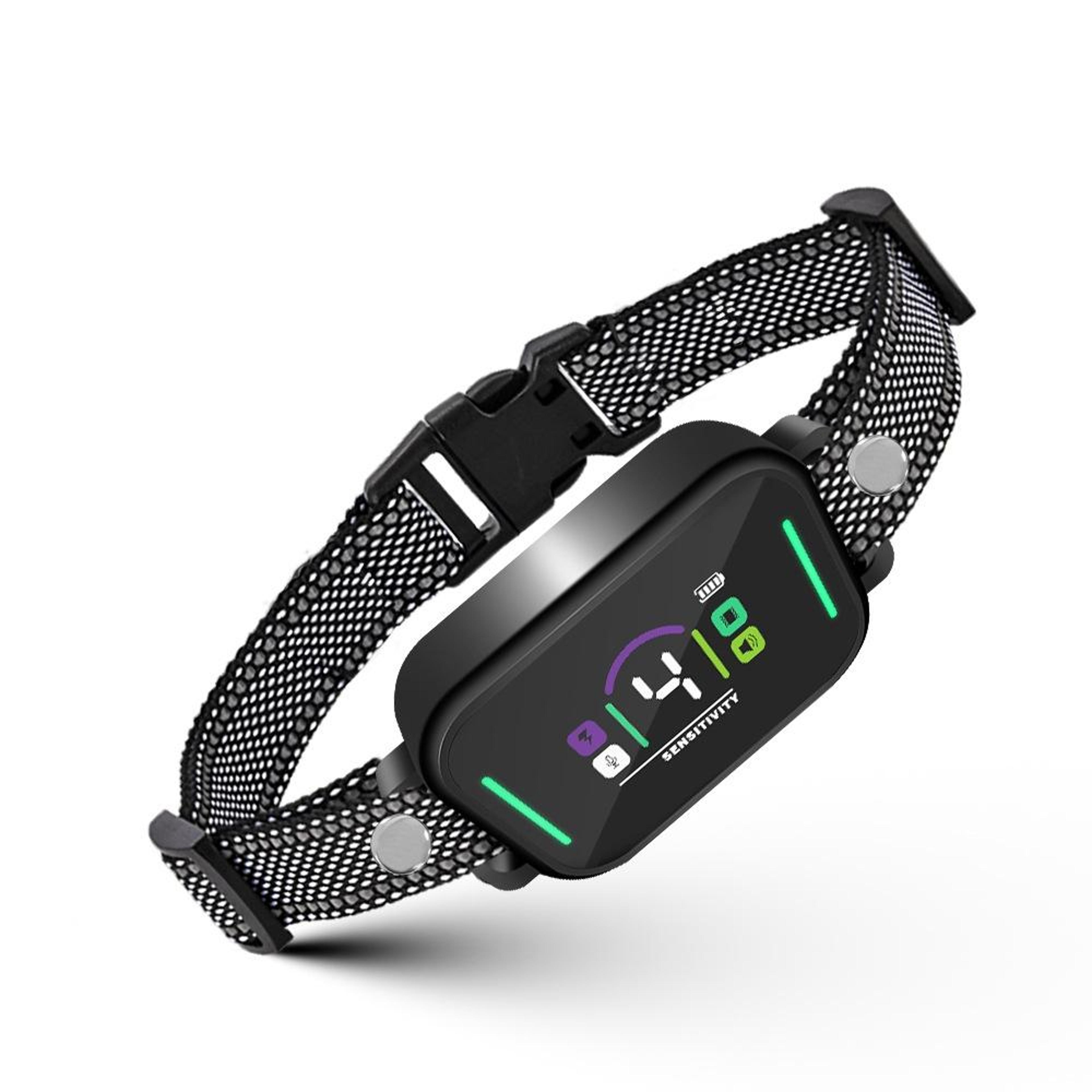 smart color screen anti bark dog trainer rechargeable waterproof bark control collar