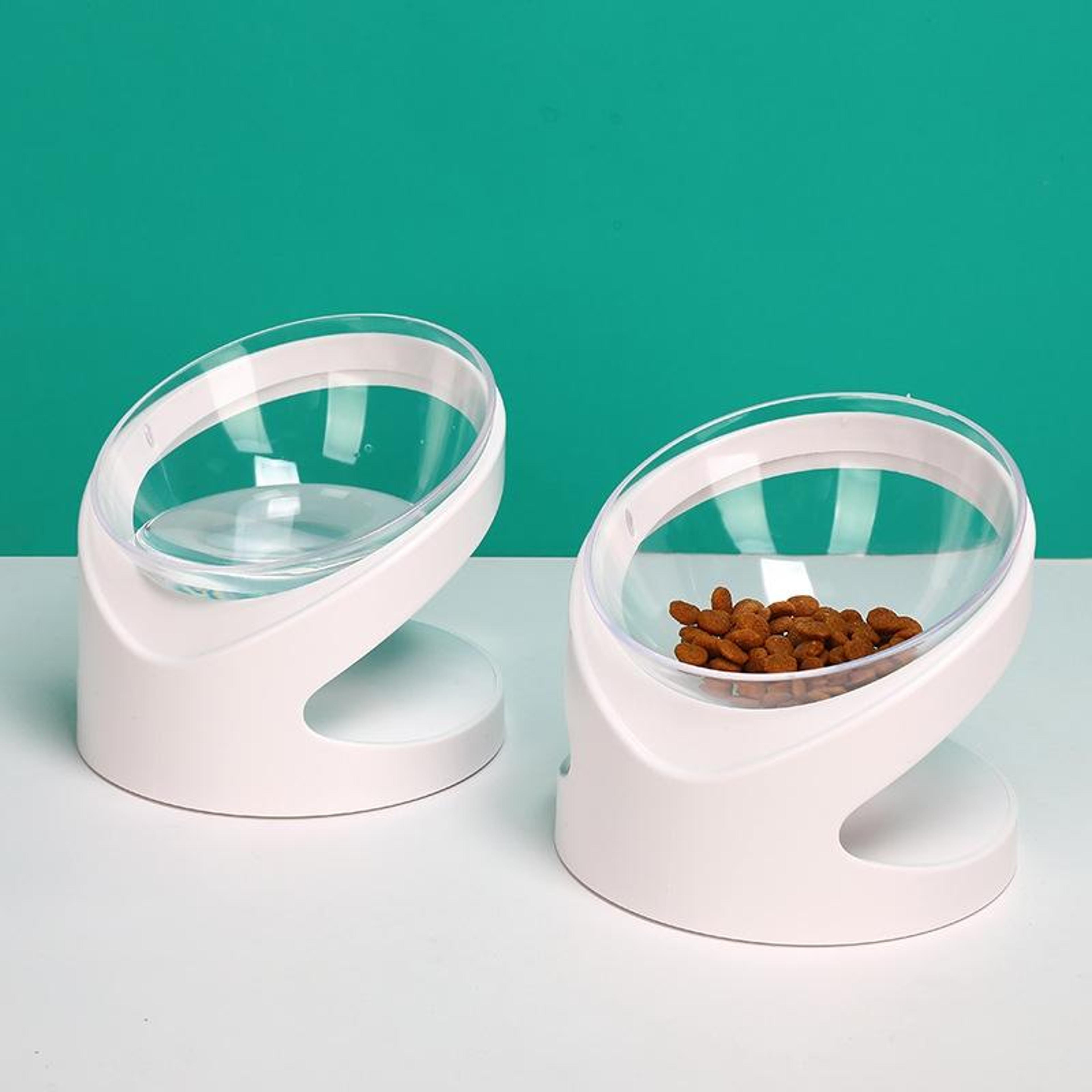 elevated transparent cat feeding bowl cat food bowl with neck support & easy eat design