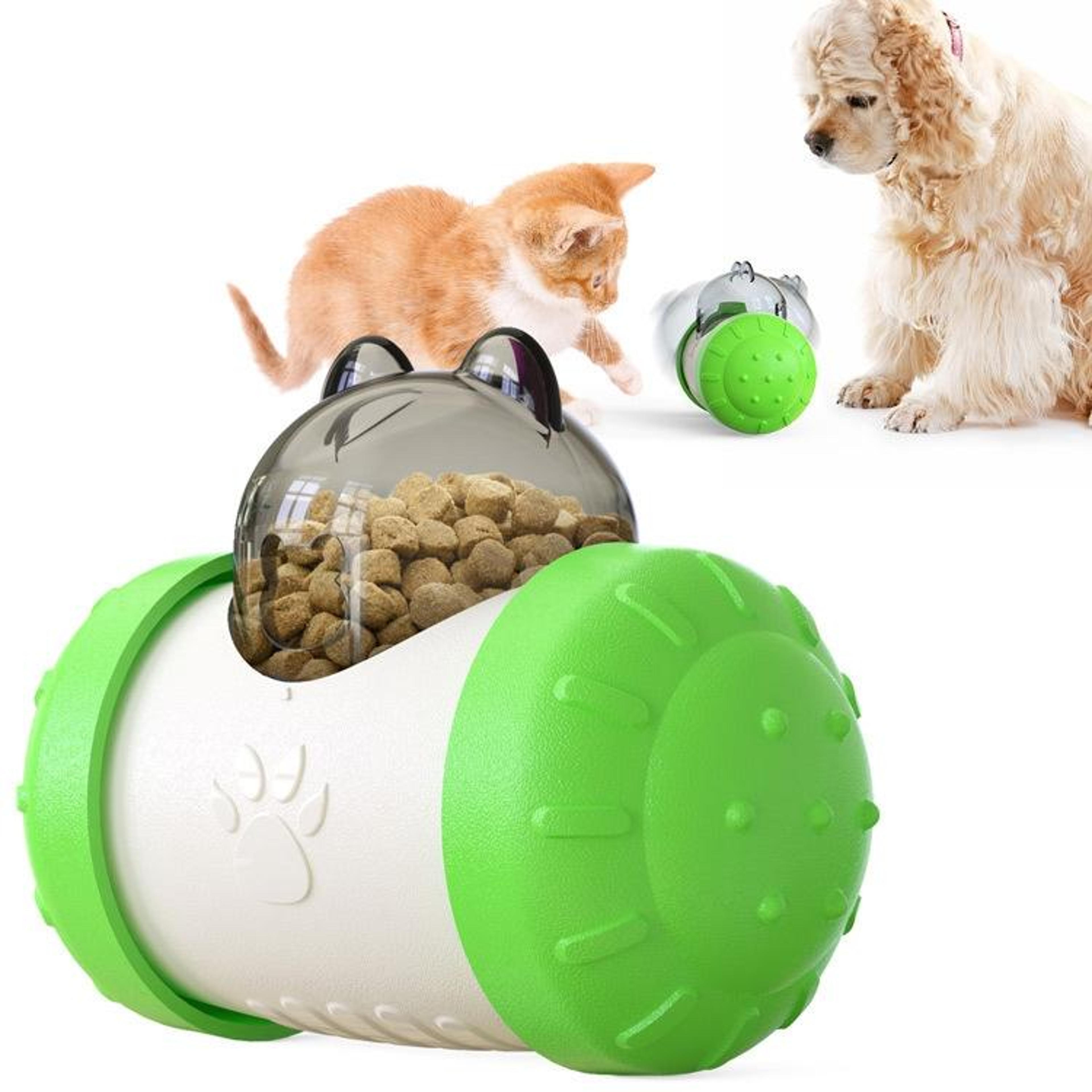 interactive bear treat dispensing pet toy for cats & dogs with self balancing design