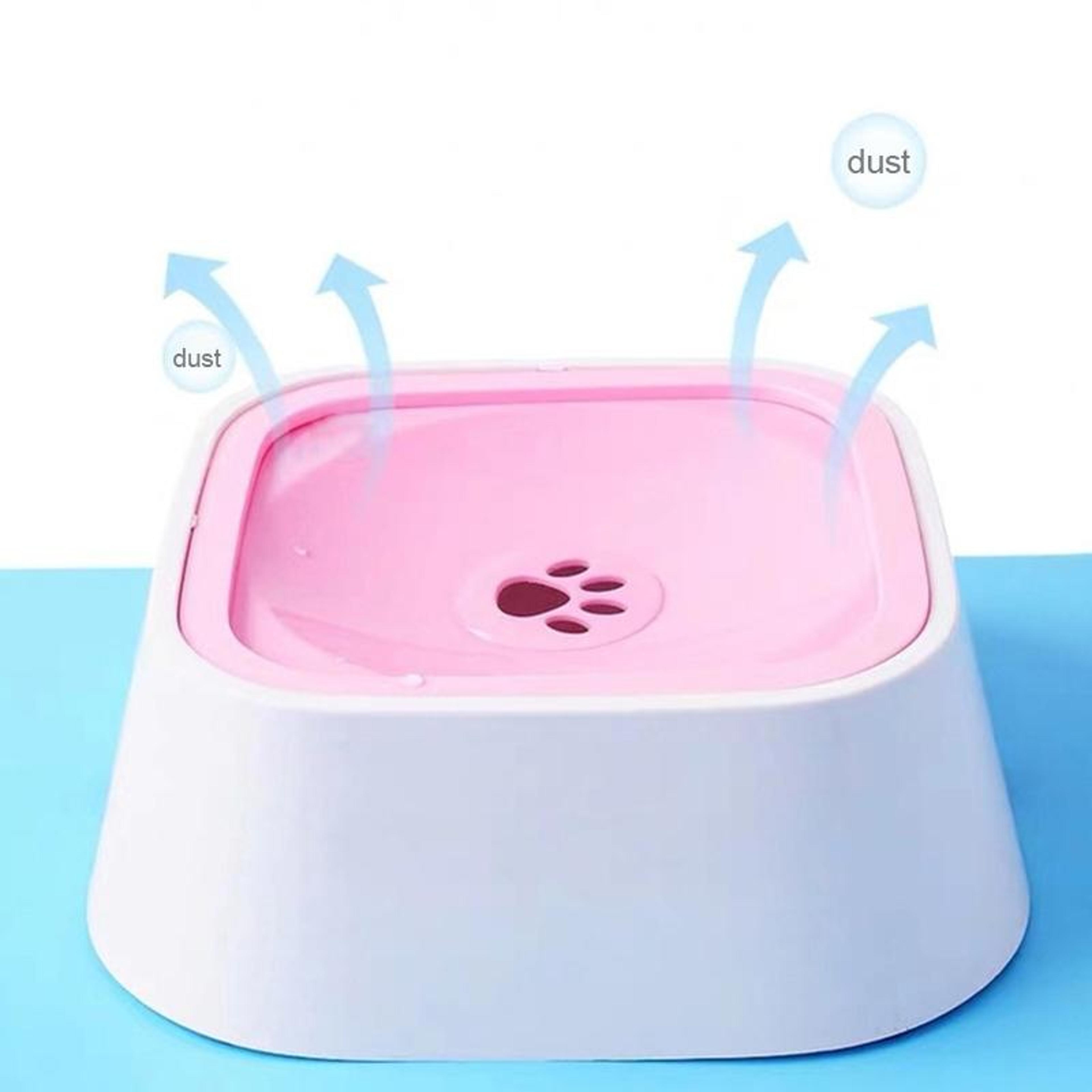 splashguard floating pet water bowl 1.5l non spill slow drinking bowl for dogs & cats