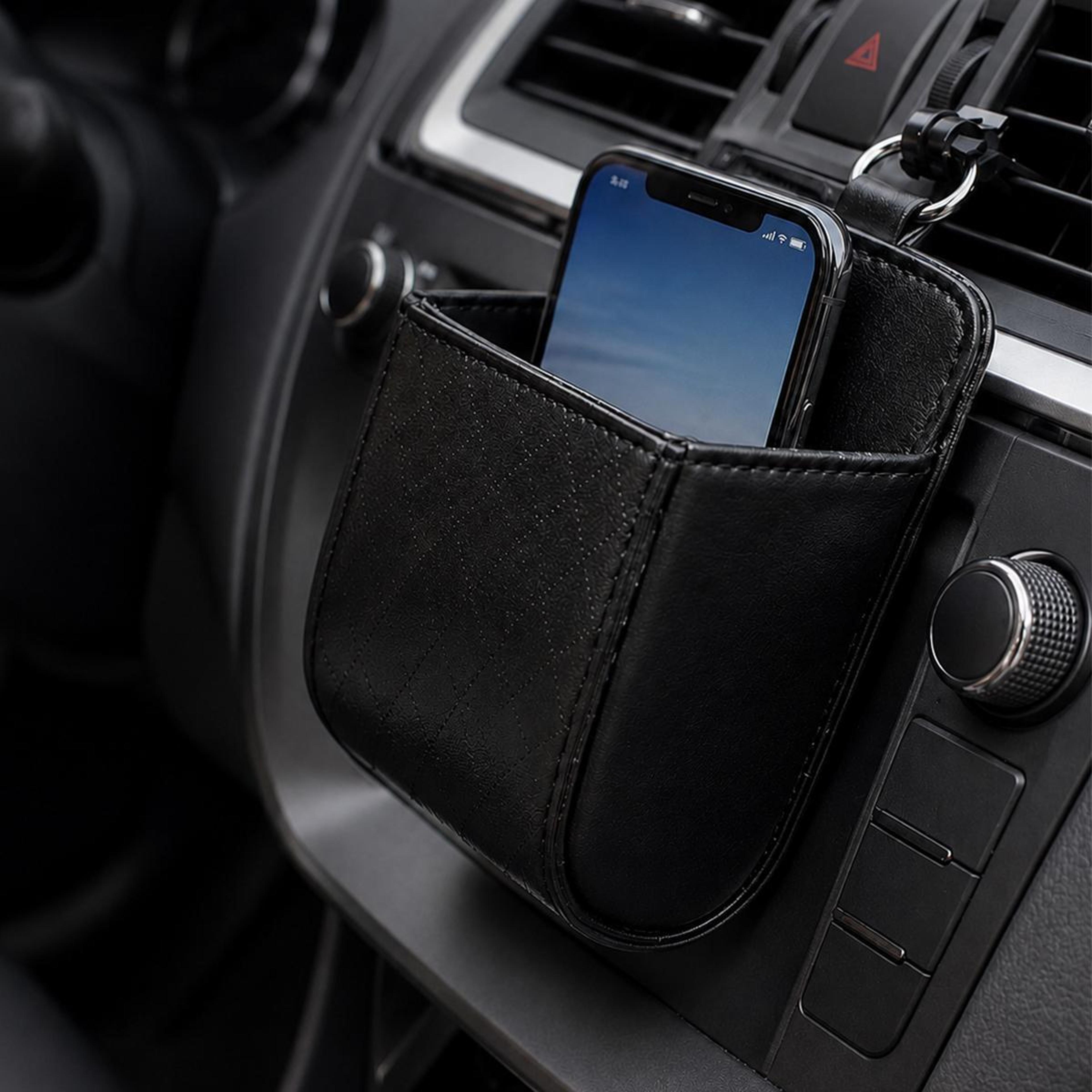 car air vent phone holder storage organizer pouch for phone sunglasses remote