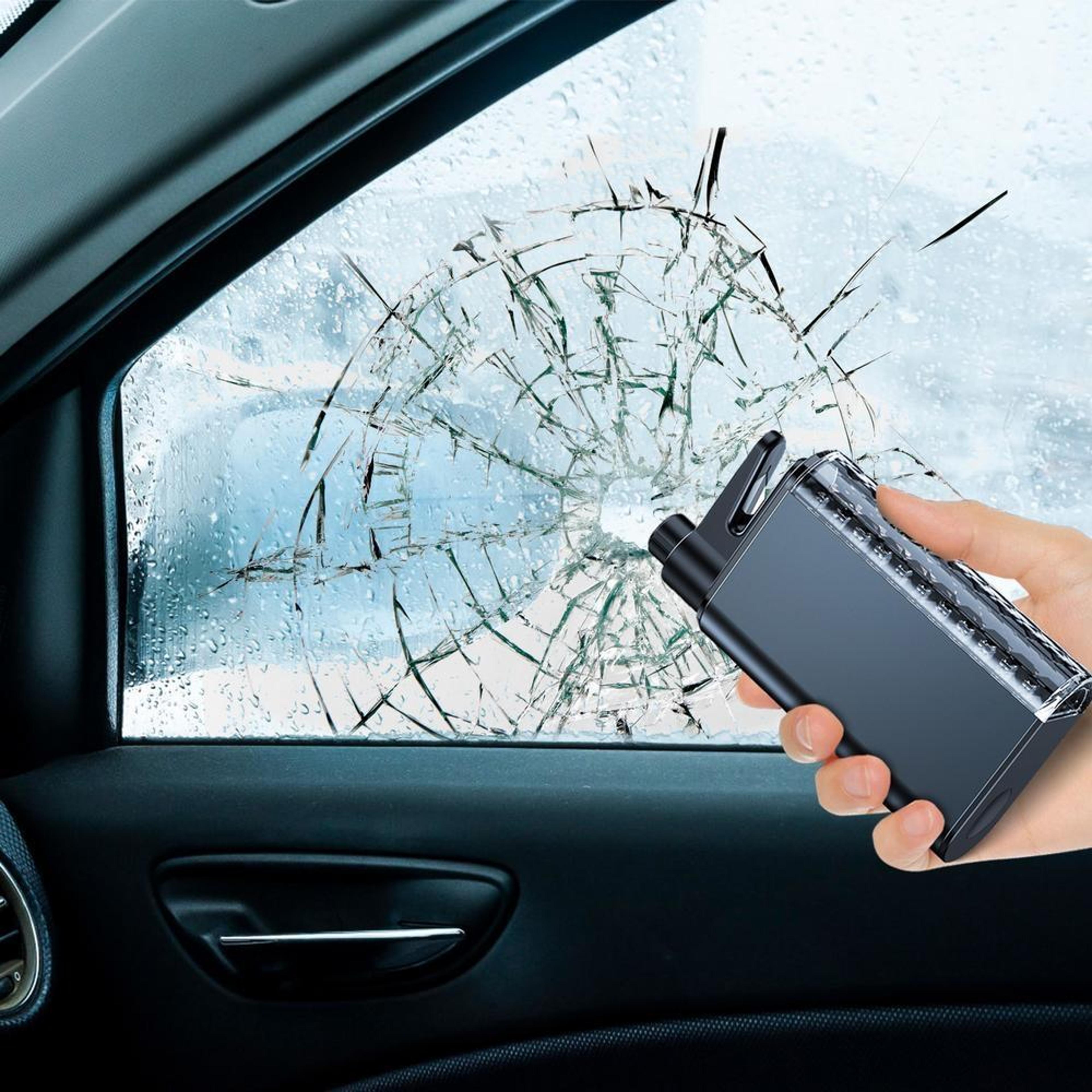3 in 1 car emergency escape tool with safety hammer, seat belt cutter & led flashlight