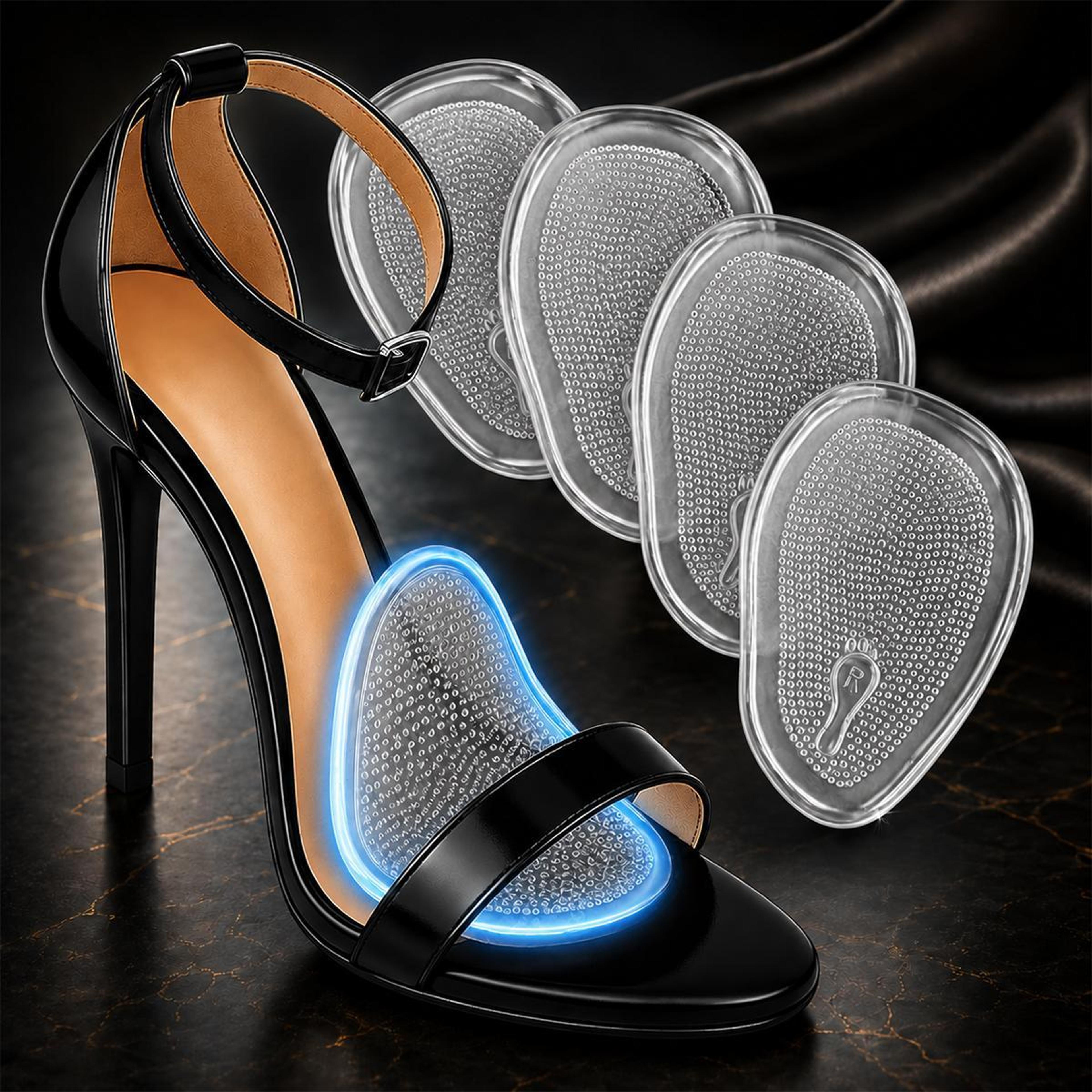 comfortstep silicone forefoot pads for women & men self adhesive metatarsal pads 2 pair set