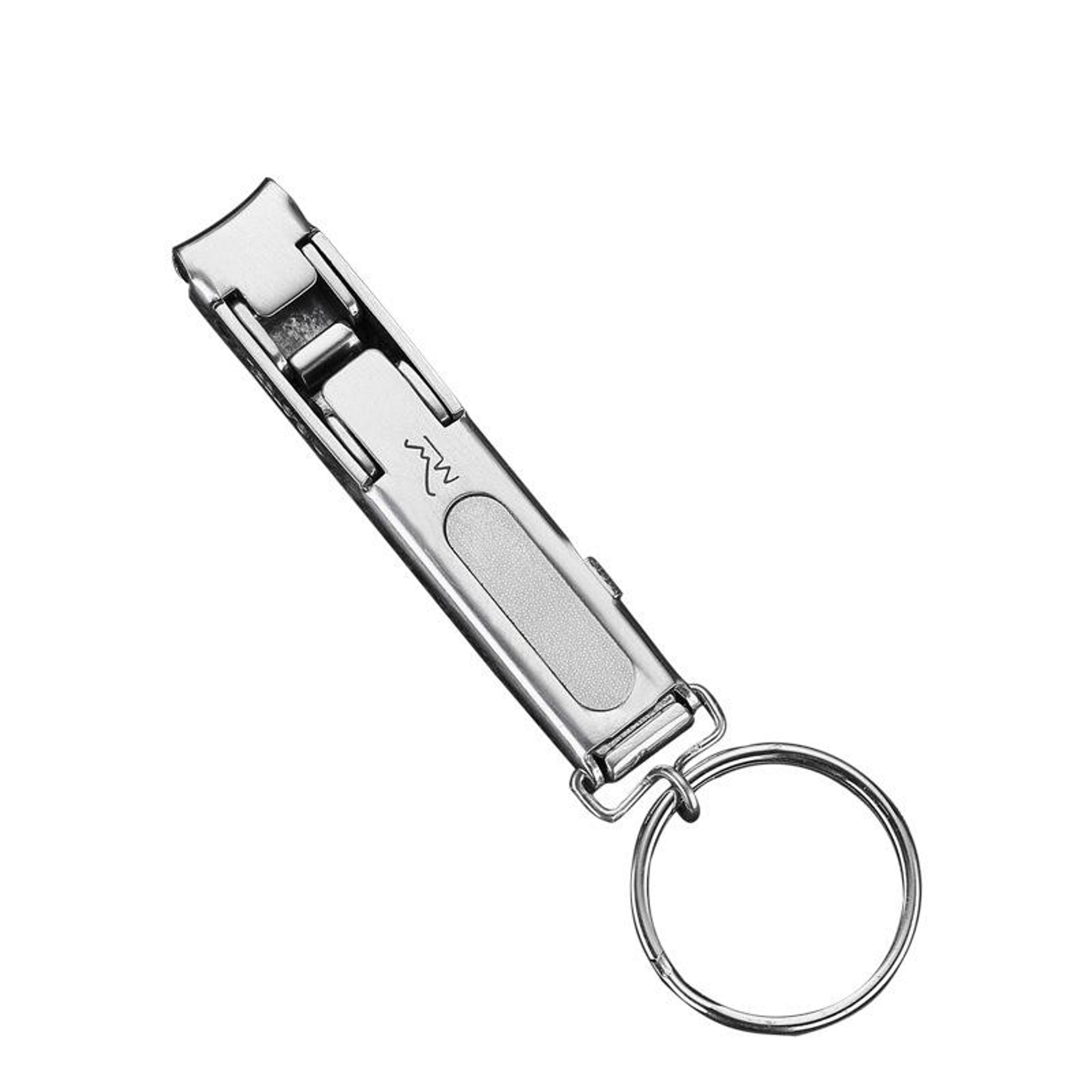 portable stainless steel folding nail clippers with keychain & nail file for travel