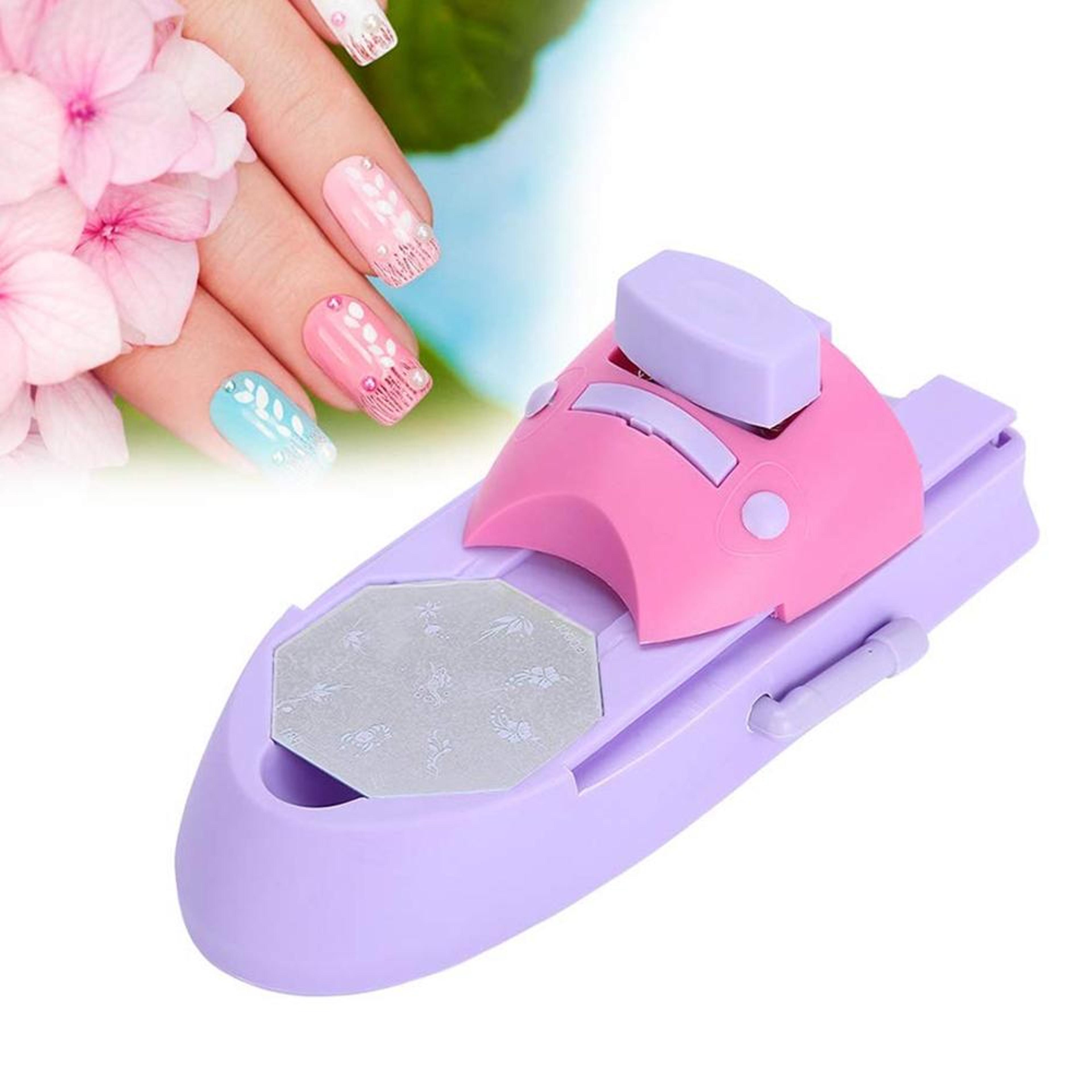 salon style nail art stamp kit diy nail printing machine with 6 design plates