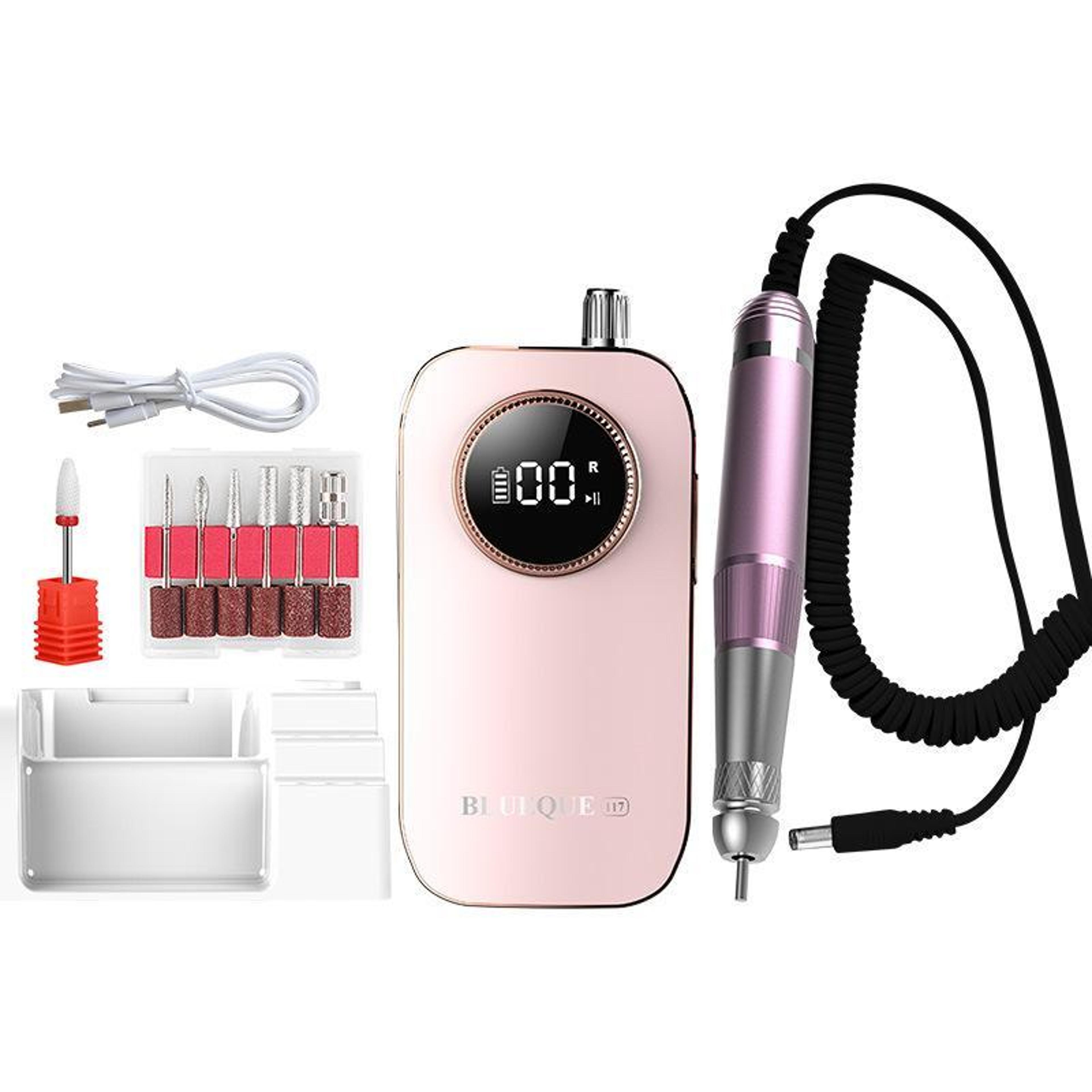 bq 117 professional electric nail drill 45000rpm rechargeable nail file machine with lcd display