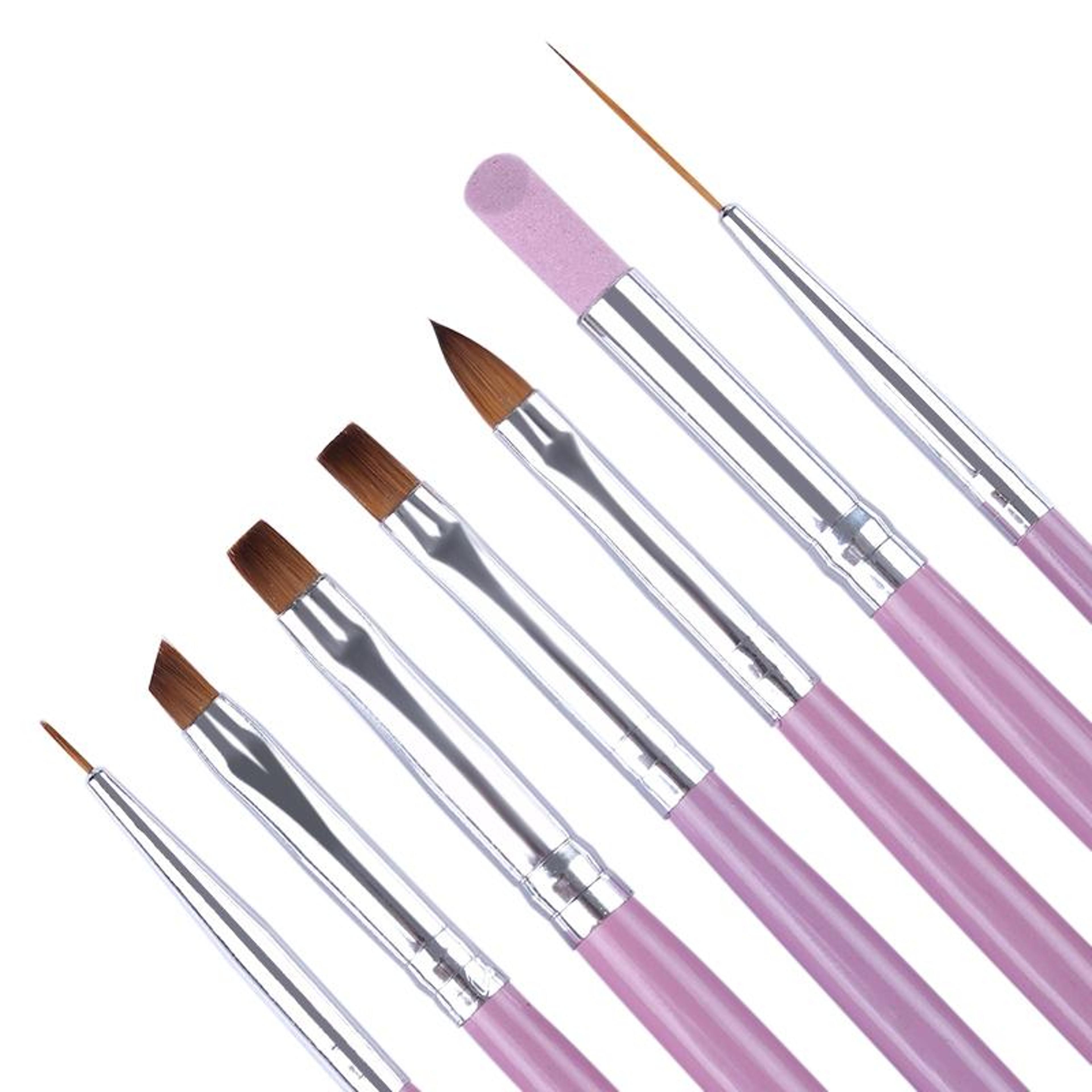 7 piece professional nail art brush set for precision nail design & manicure