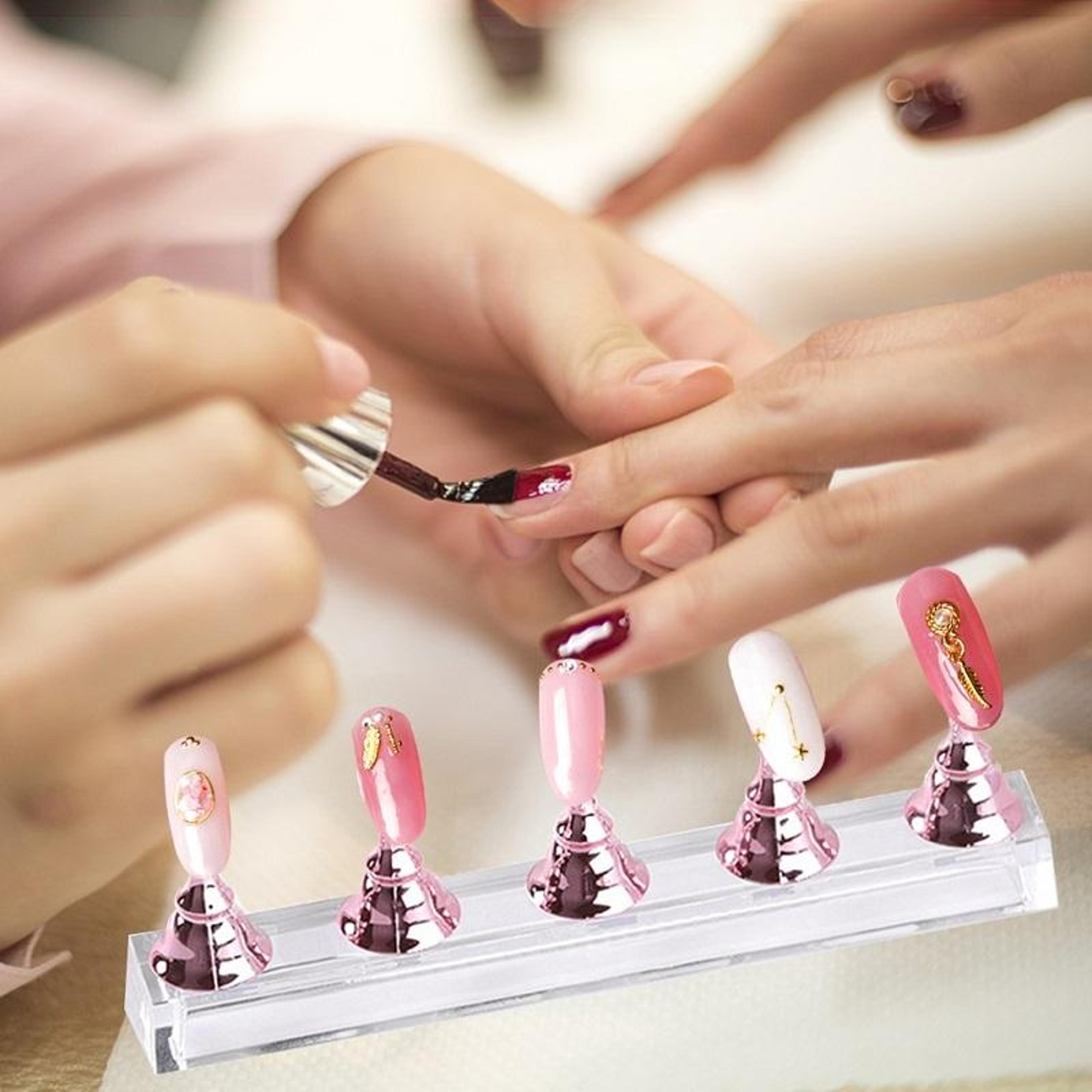 magnetic nail art practice holder set with acrylic base and display stand