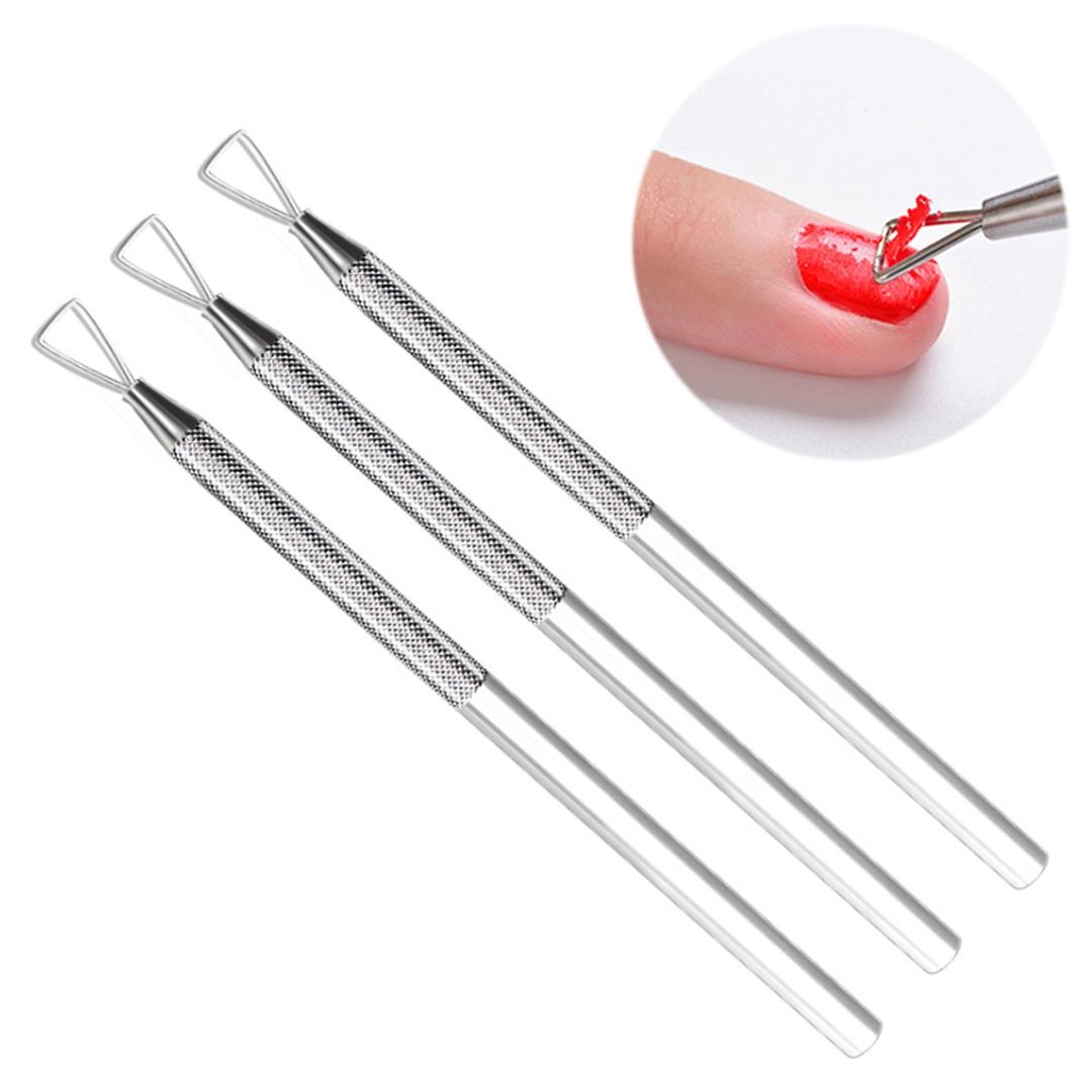 professional stainless steel gel nail polish remover & cuticle pusher tool set
