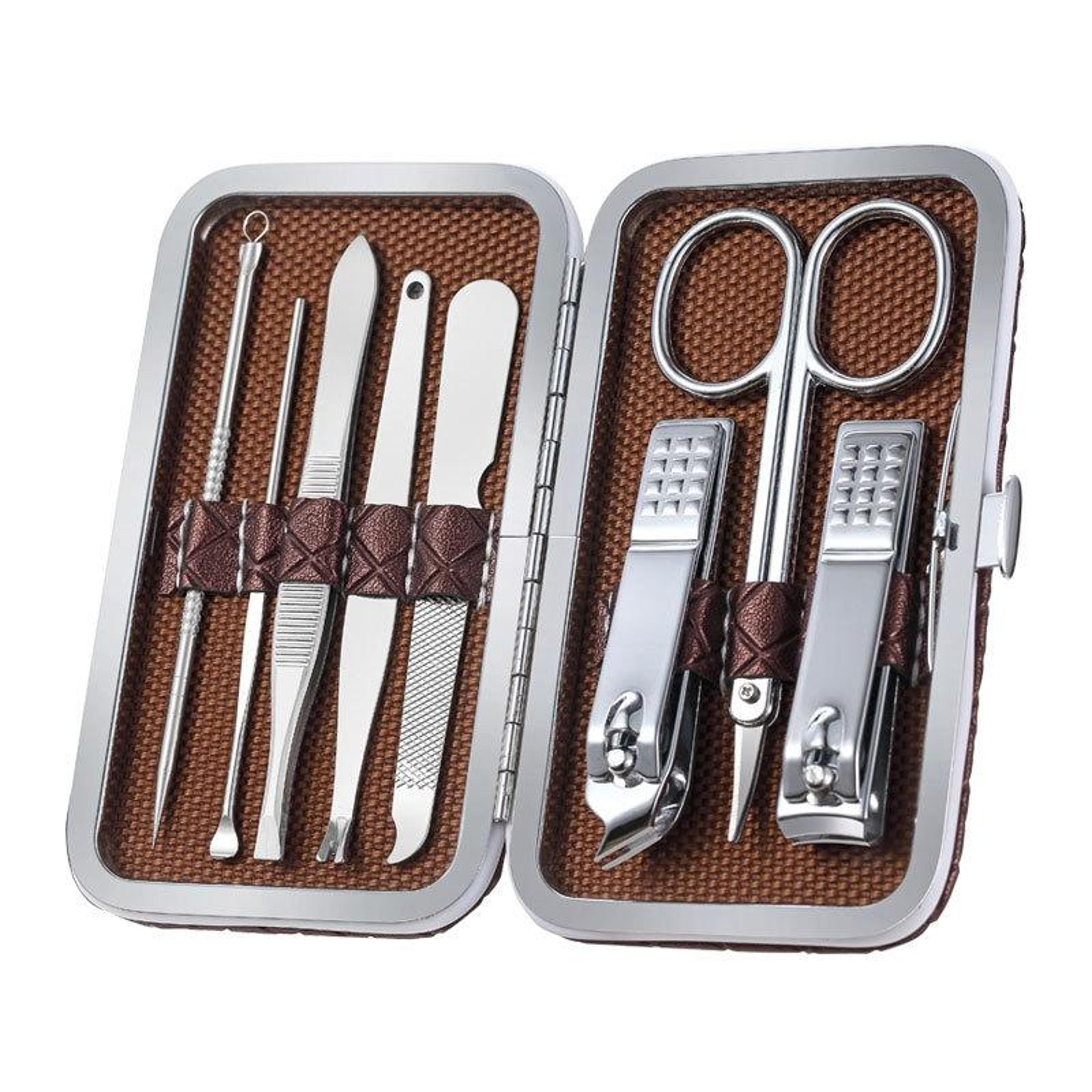 precision stainless steel manicure & pedicure grooming kit with nail care tools