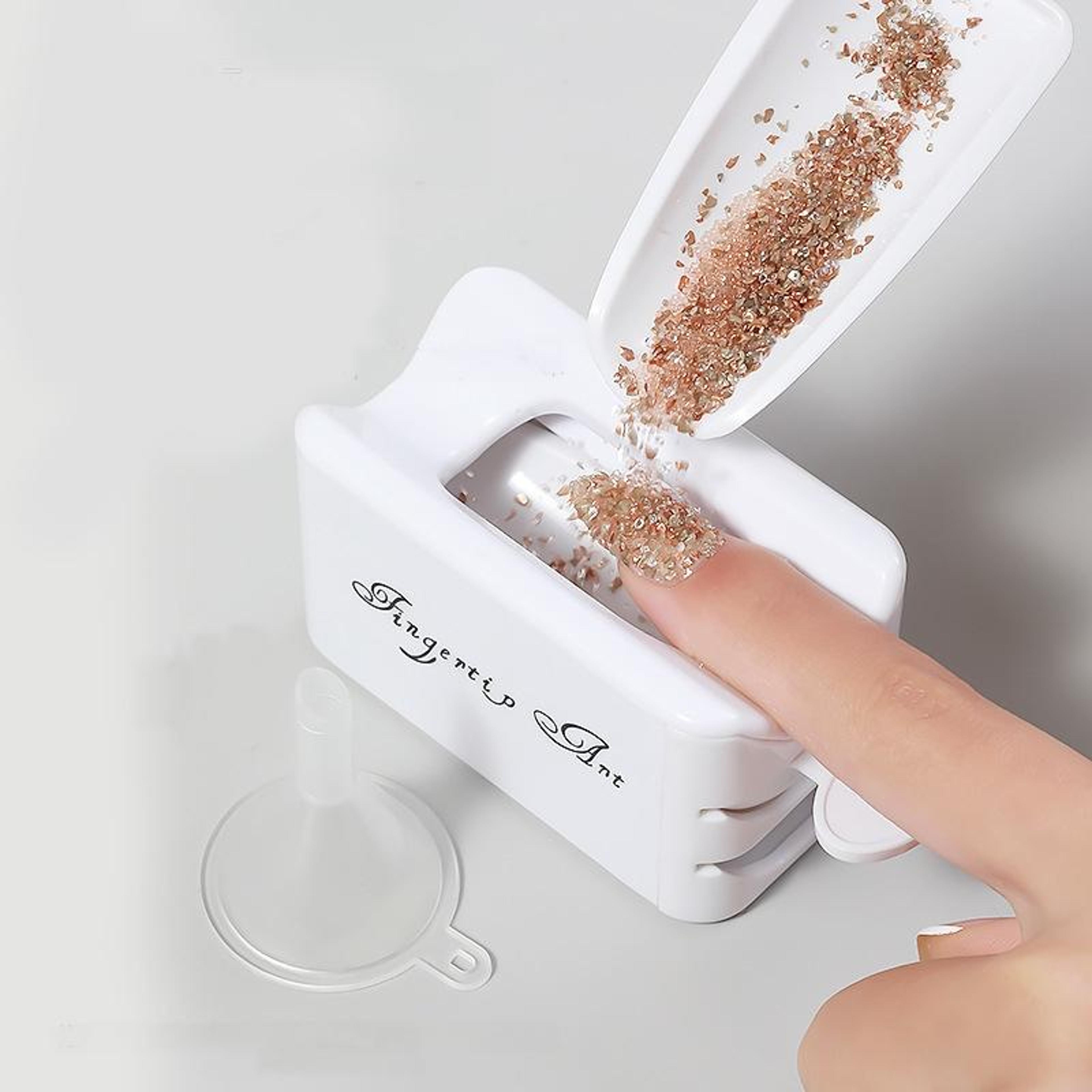 dip powder saver box for nail art double layer glitter recycling container