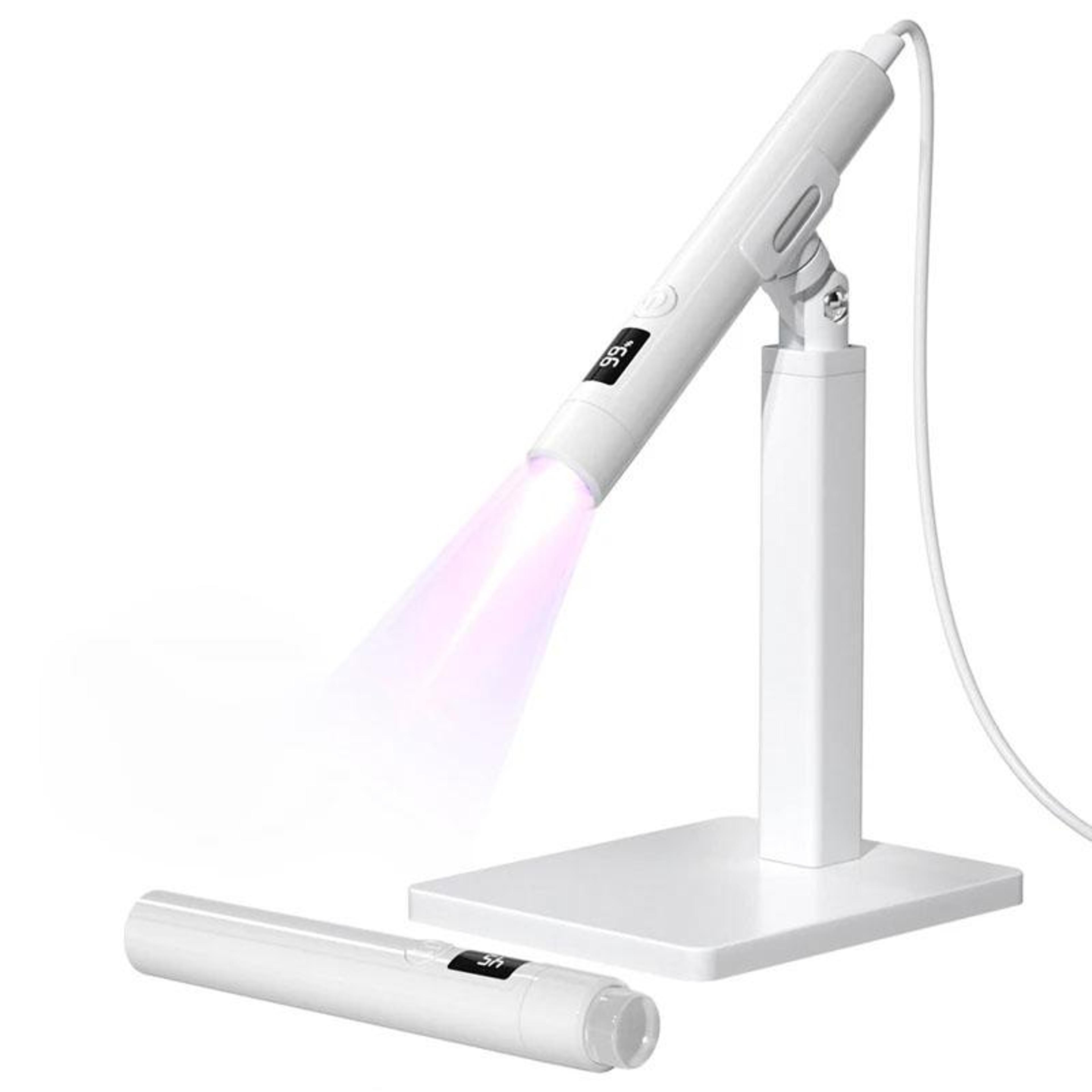 lumiflex rechargeable uv nail lamp with 360° rotating stand for gel nail drying