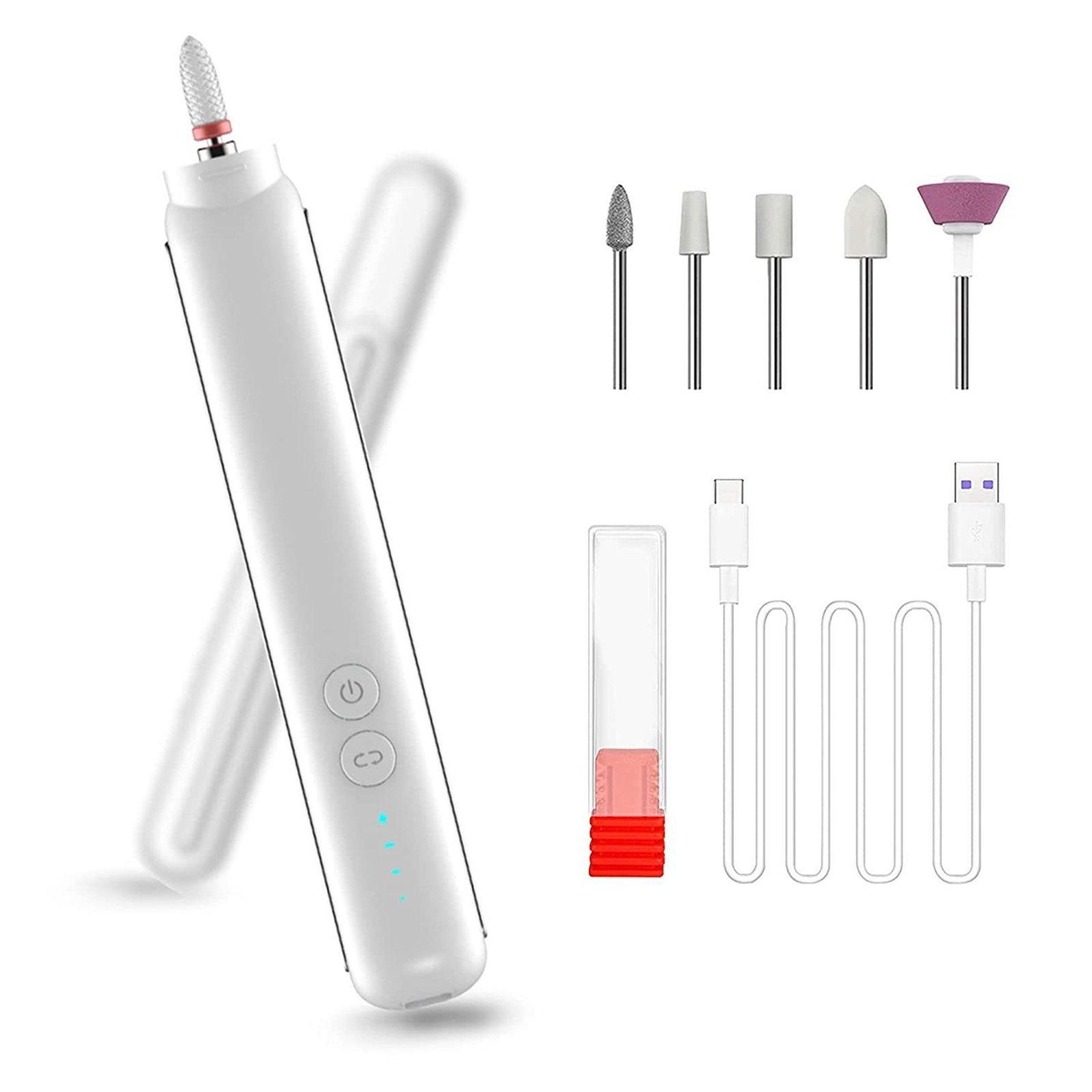 lumiglow rechargeable electric nail drill kit with ceramic bit & precision led light