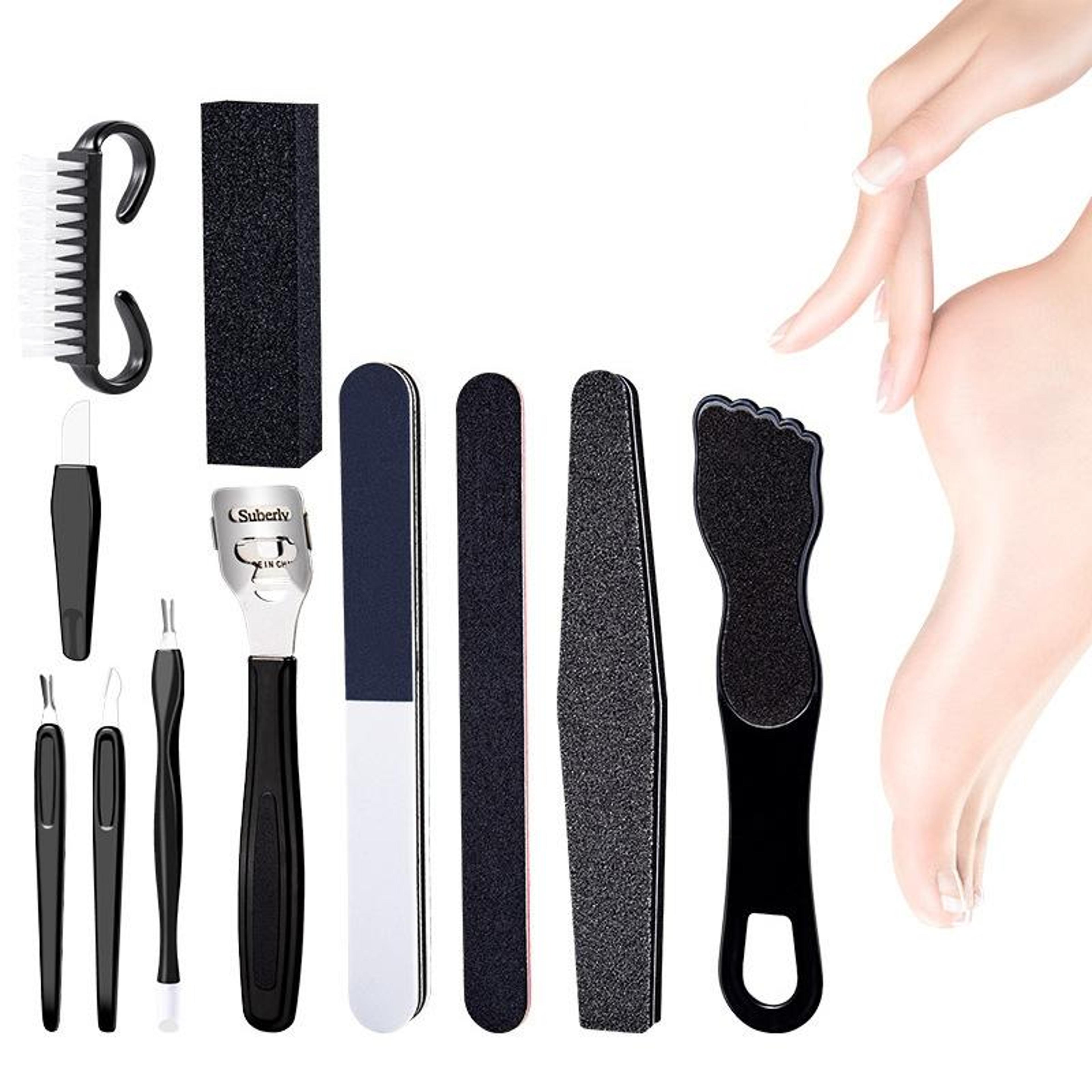 12 in 1 stainless steel pedicure kit professional foot care and callus removal set