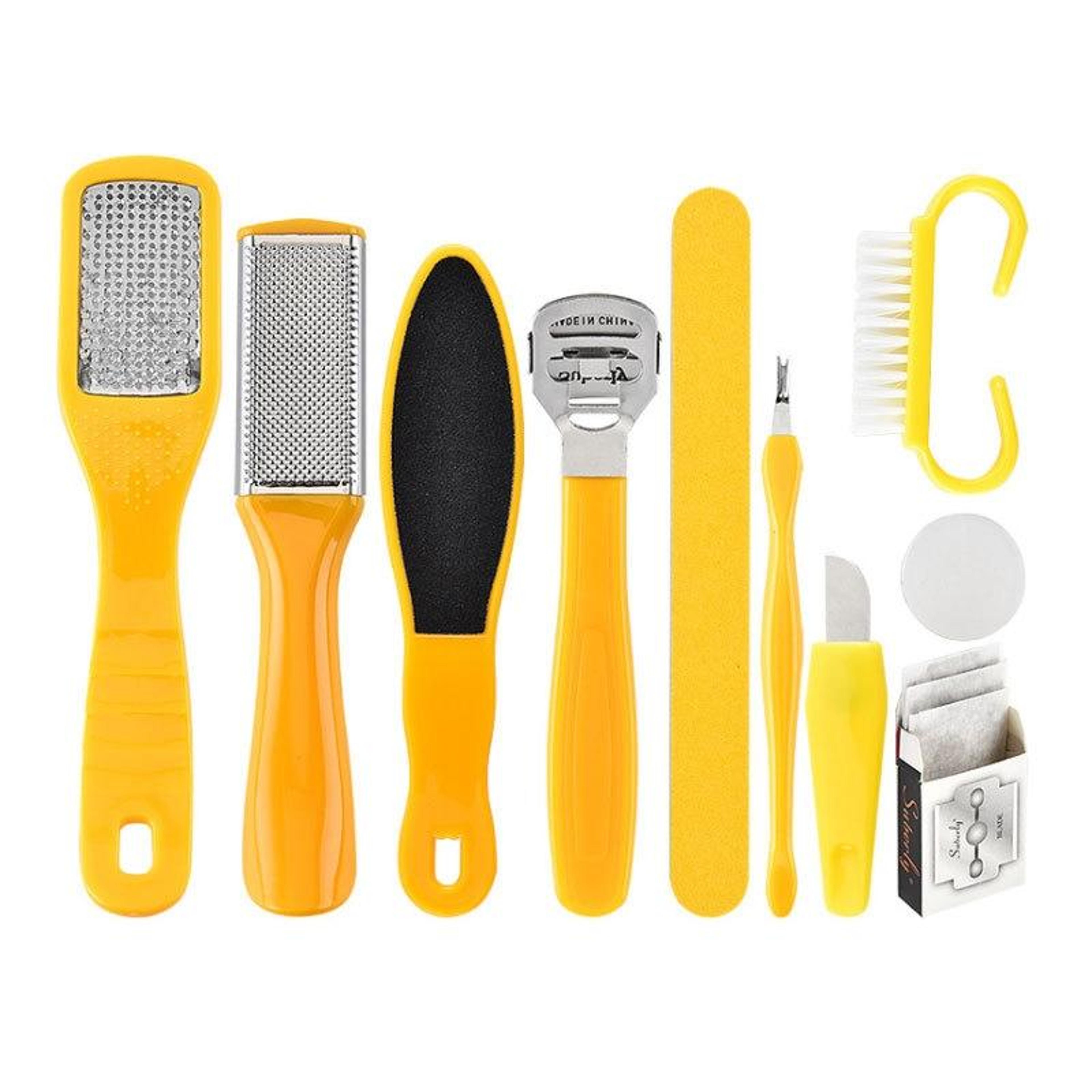 10 piece professional pedicure tool set stainless steel foot care & callus remover kit