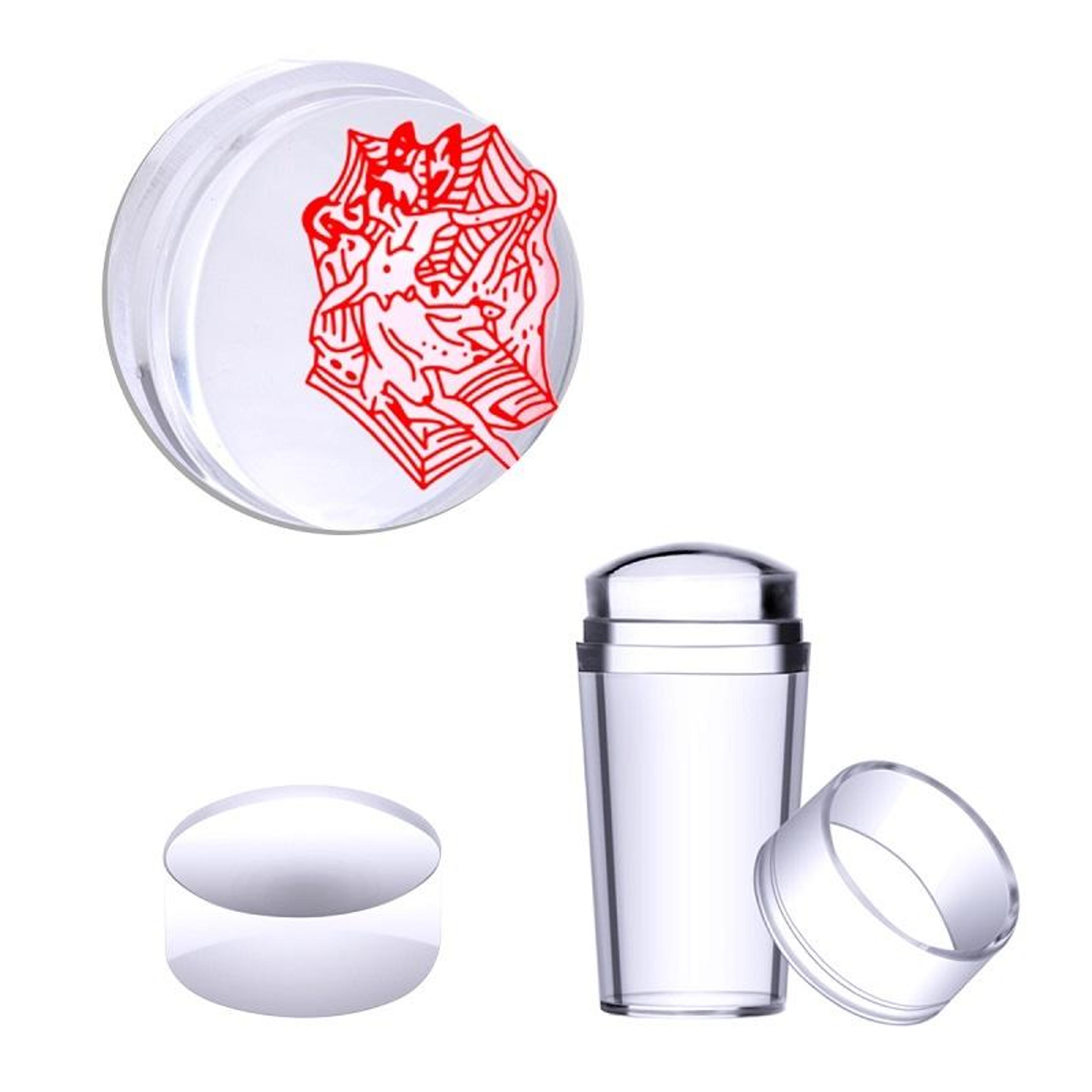 clearview nail art stamper kit with scraper & cover for precise nail design transfer