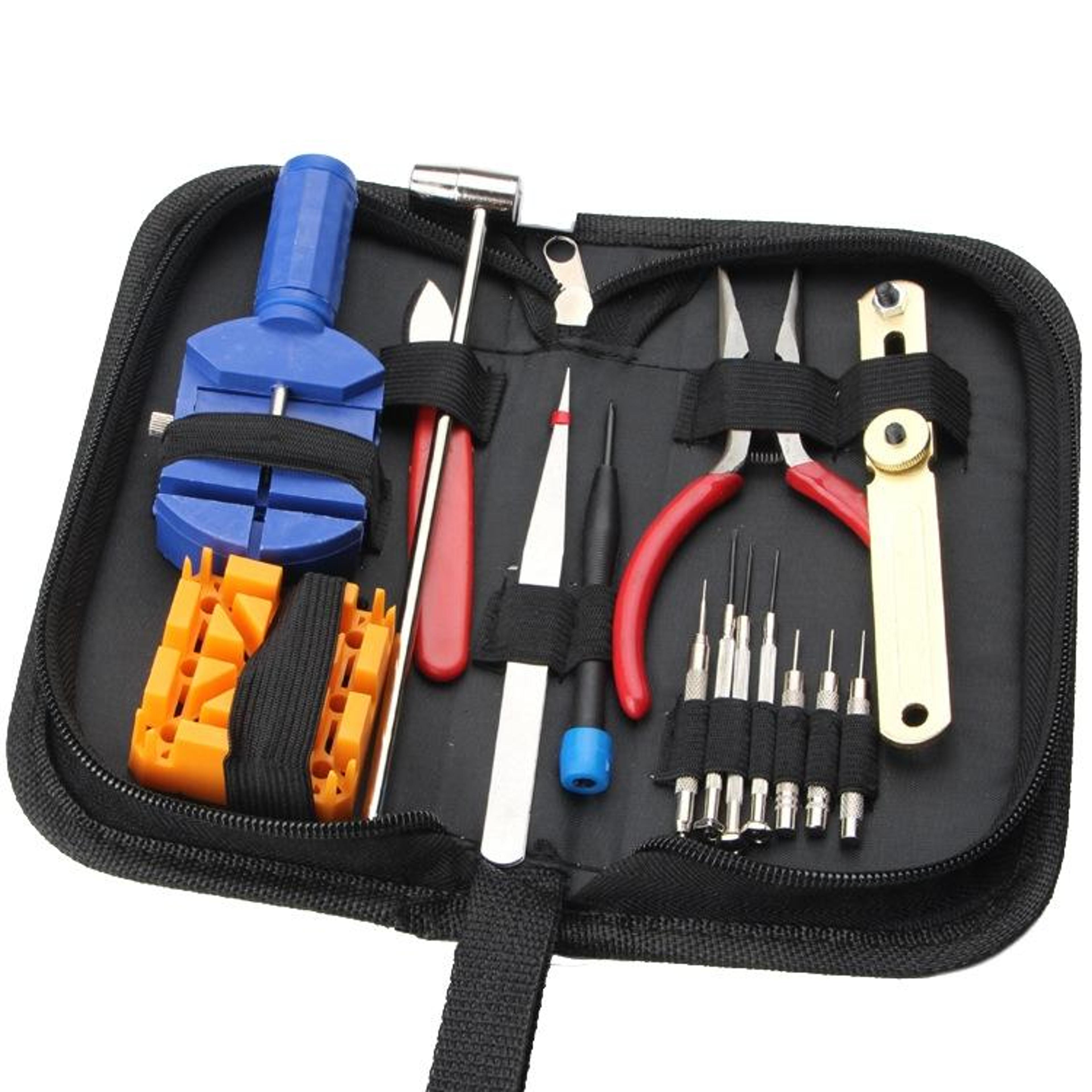16 in 1 professional watch repair kit tool set for battery replacement, link adjustment & maintenance
