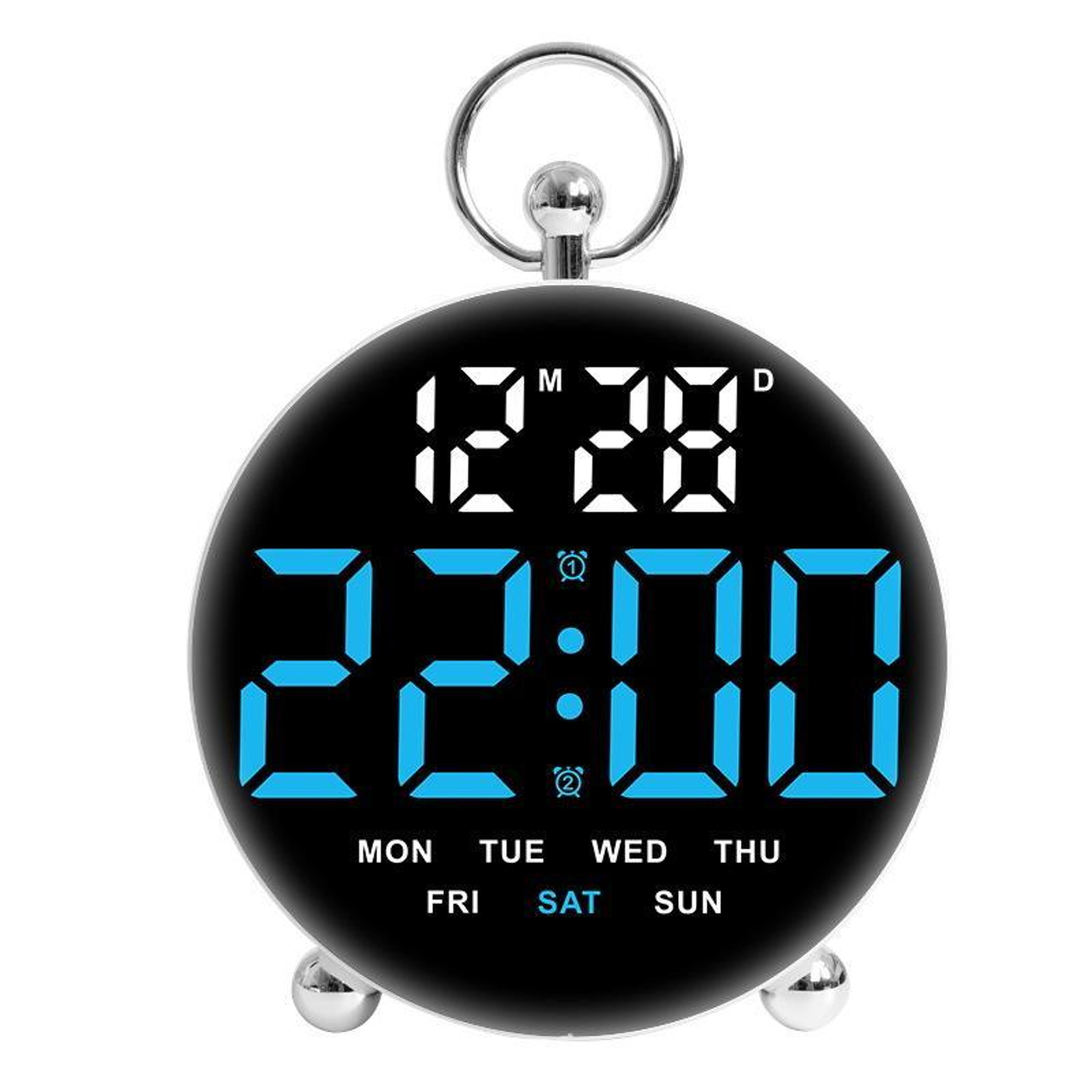 glowview led digital alarm clock with dual alarms & large display