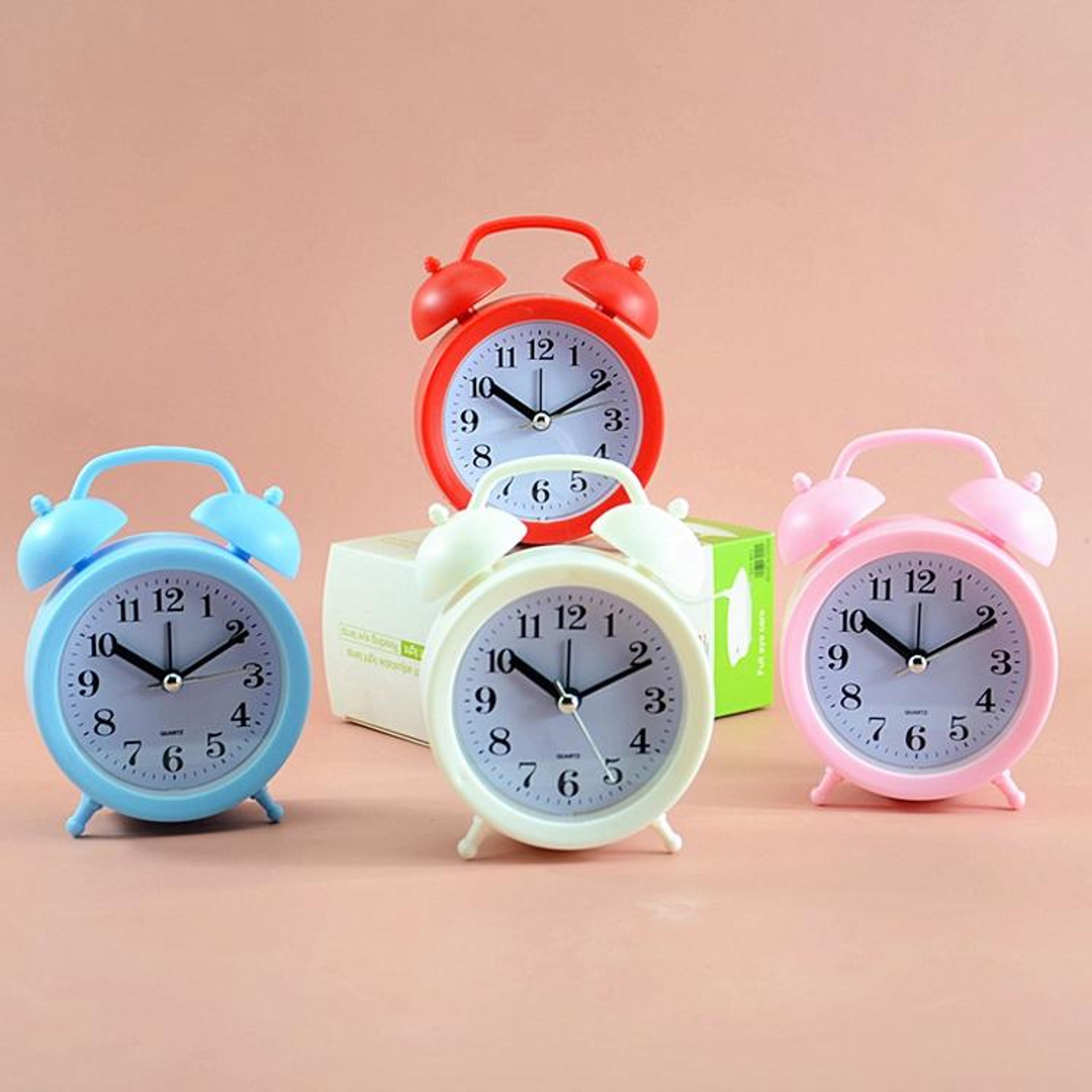 silent twin student alarm clock set for bedroom desk study time management