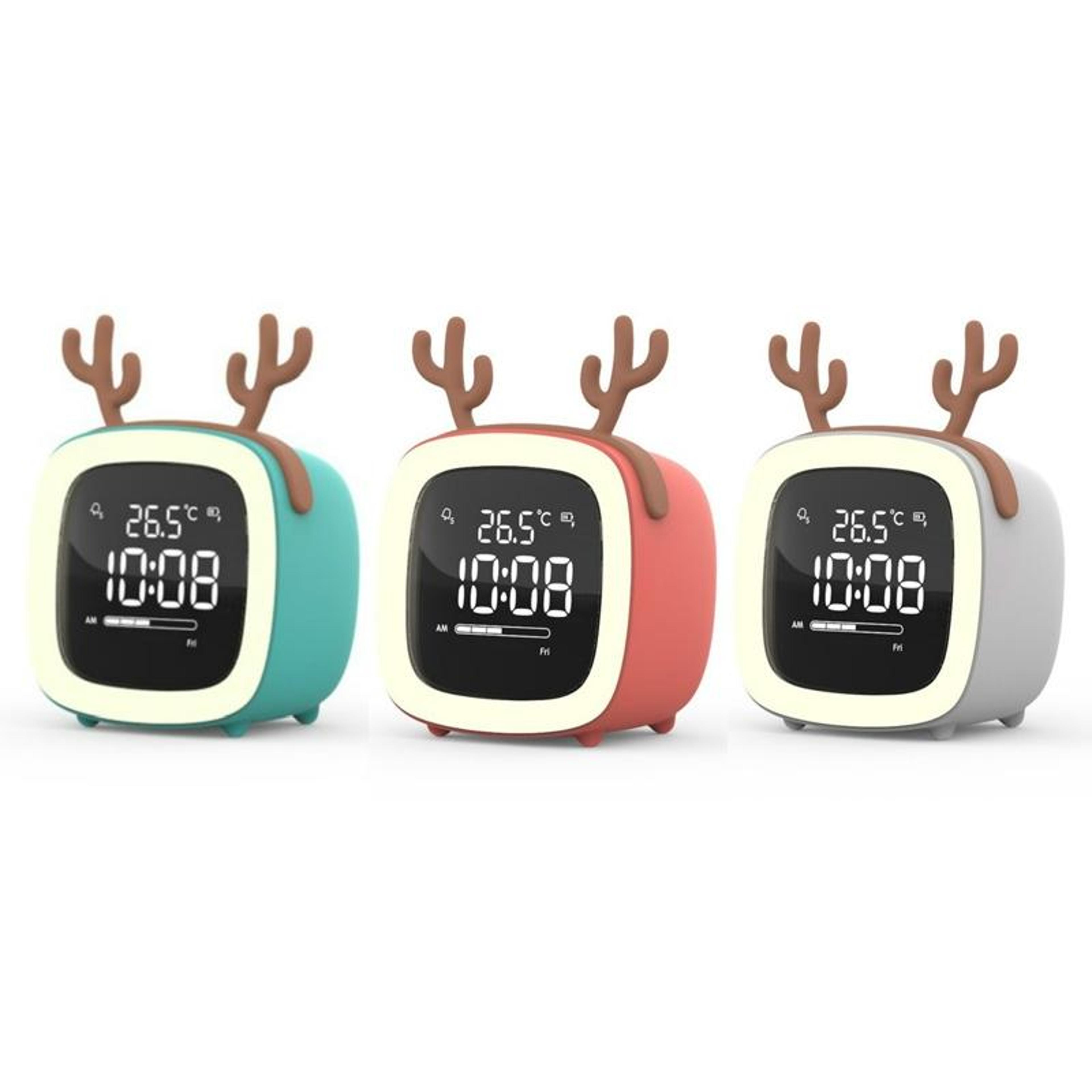 deerbuddy usb rechargeable kids alarm clock with led display & snooze