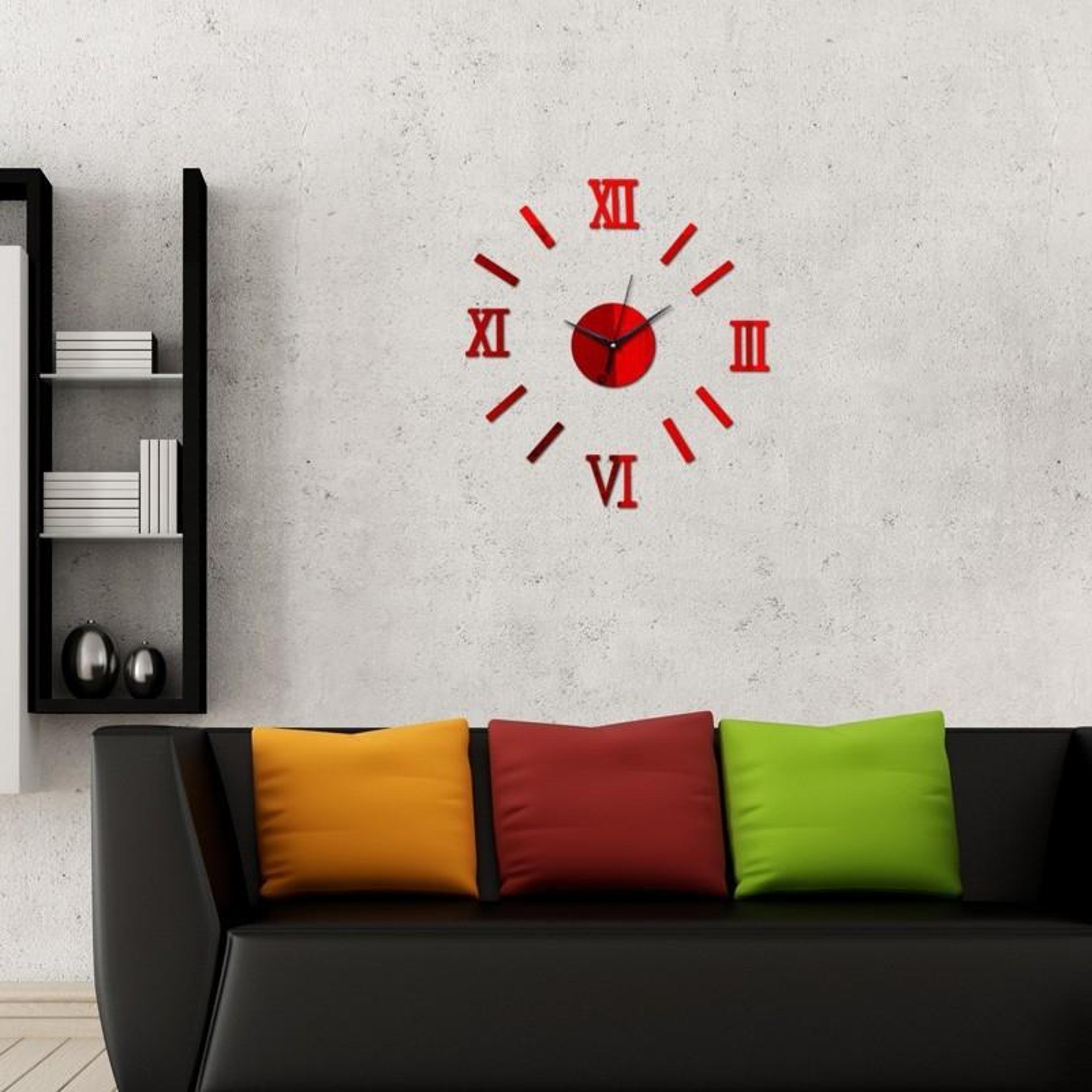 modern 3d mirror roman numeral diy wall clock for stylish home decor
