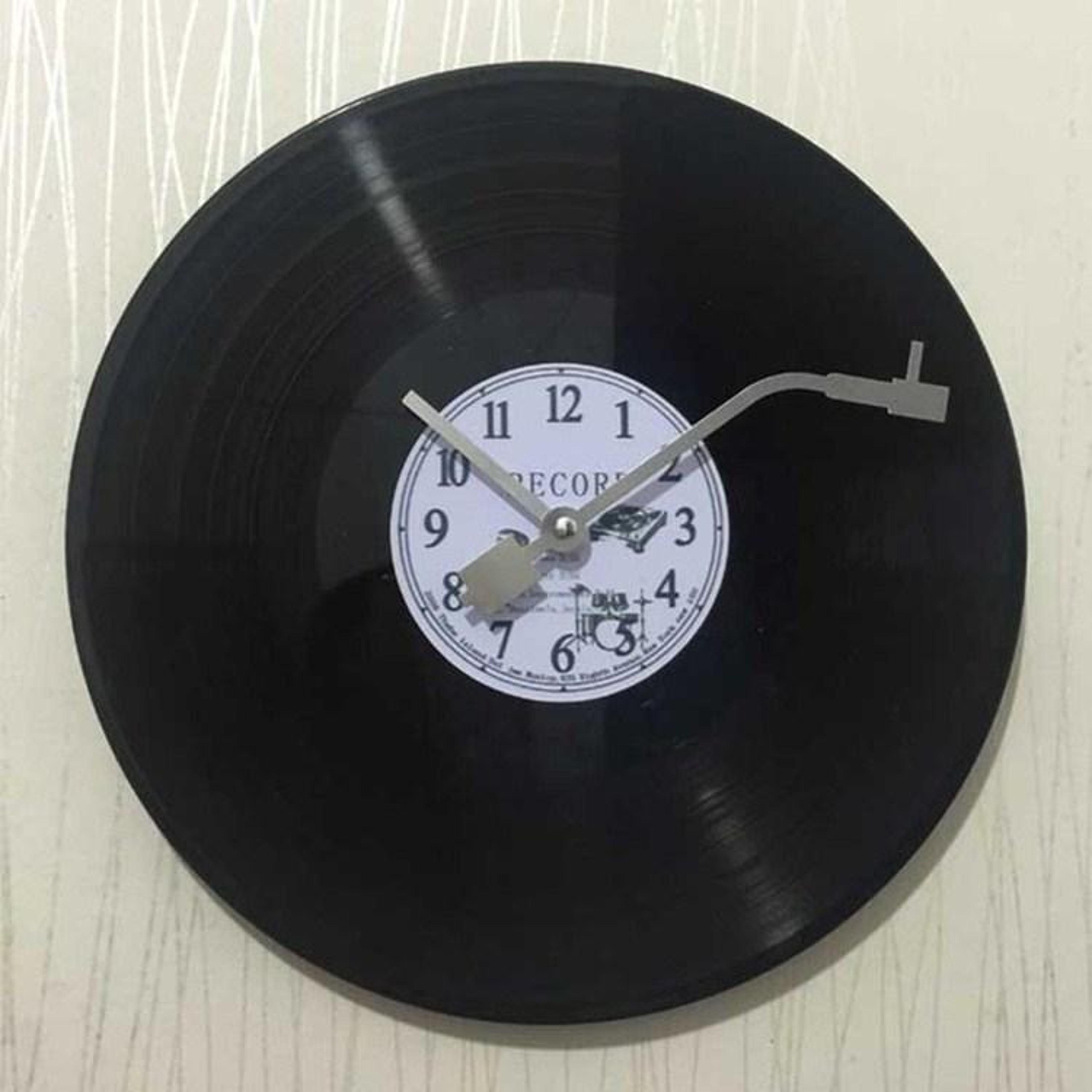 vintage vinyl record wall clock with silent movement retro music decor