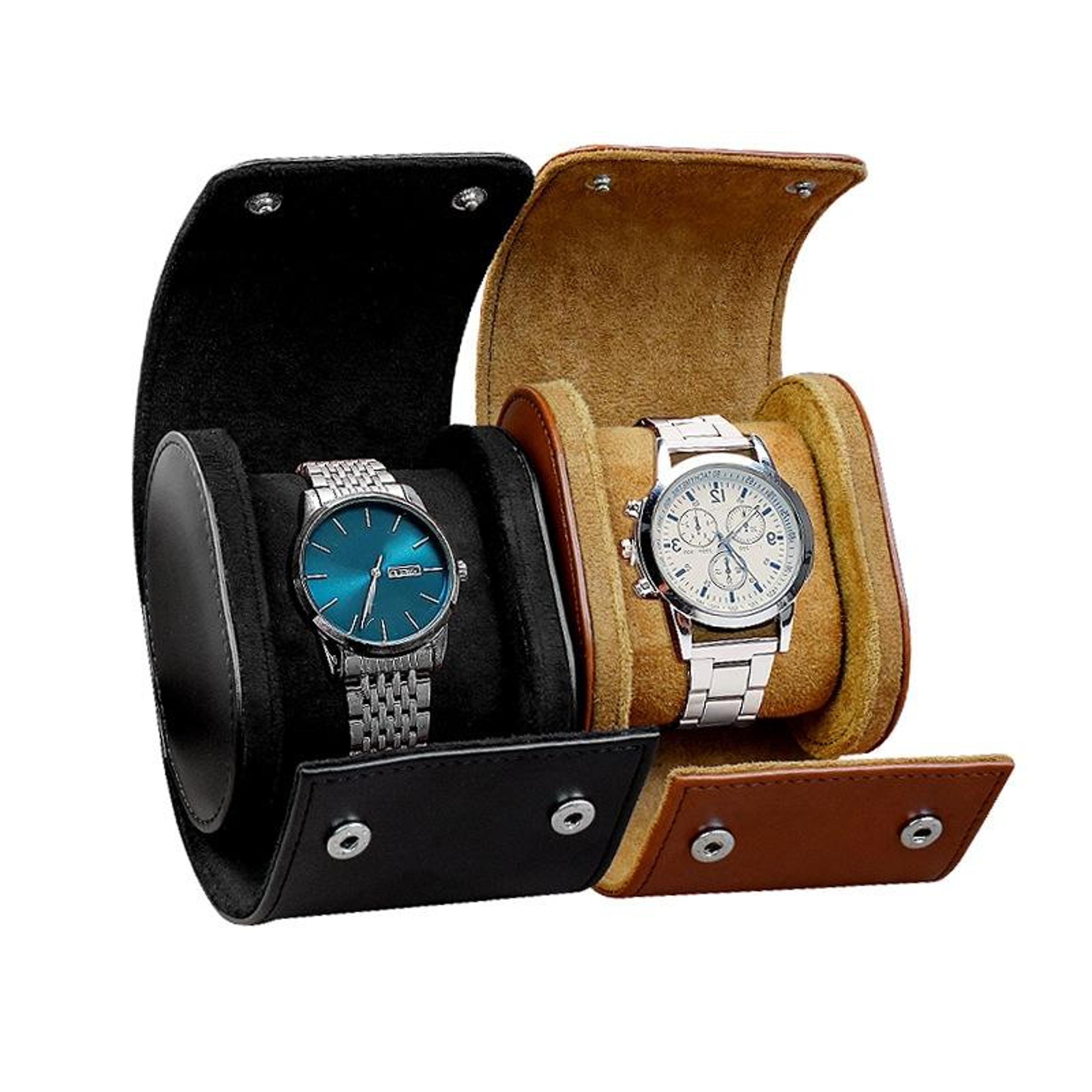 luxury pu leather watch storage box & portable watch display case