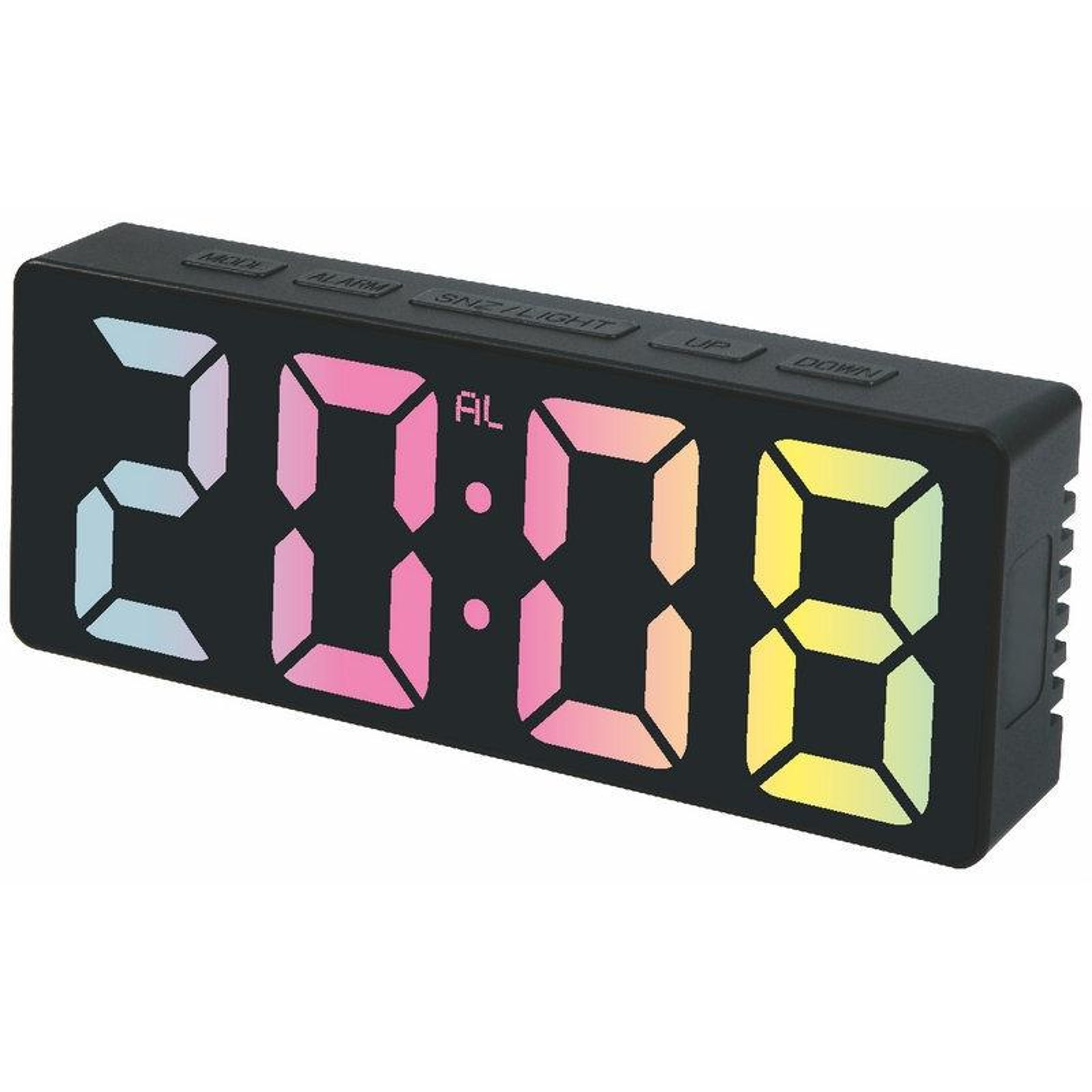 lumitime led digital desk clock with calendar, temperature display & alarm