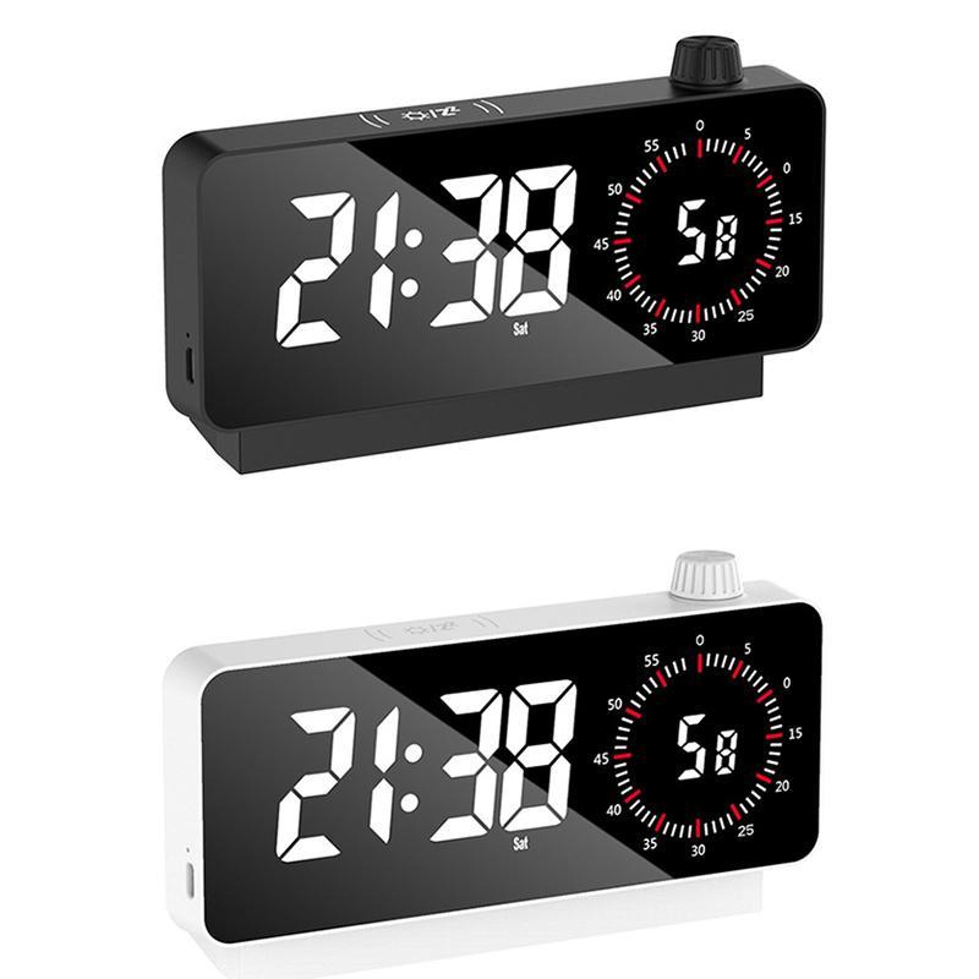 lumimirror led alarm clock with visual timer, dual alarms & usb c charging