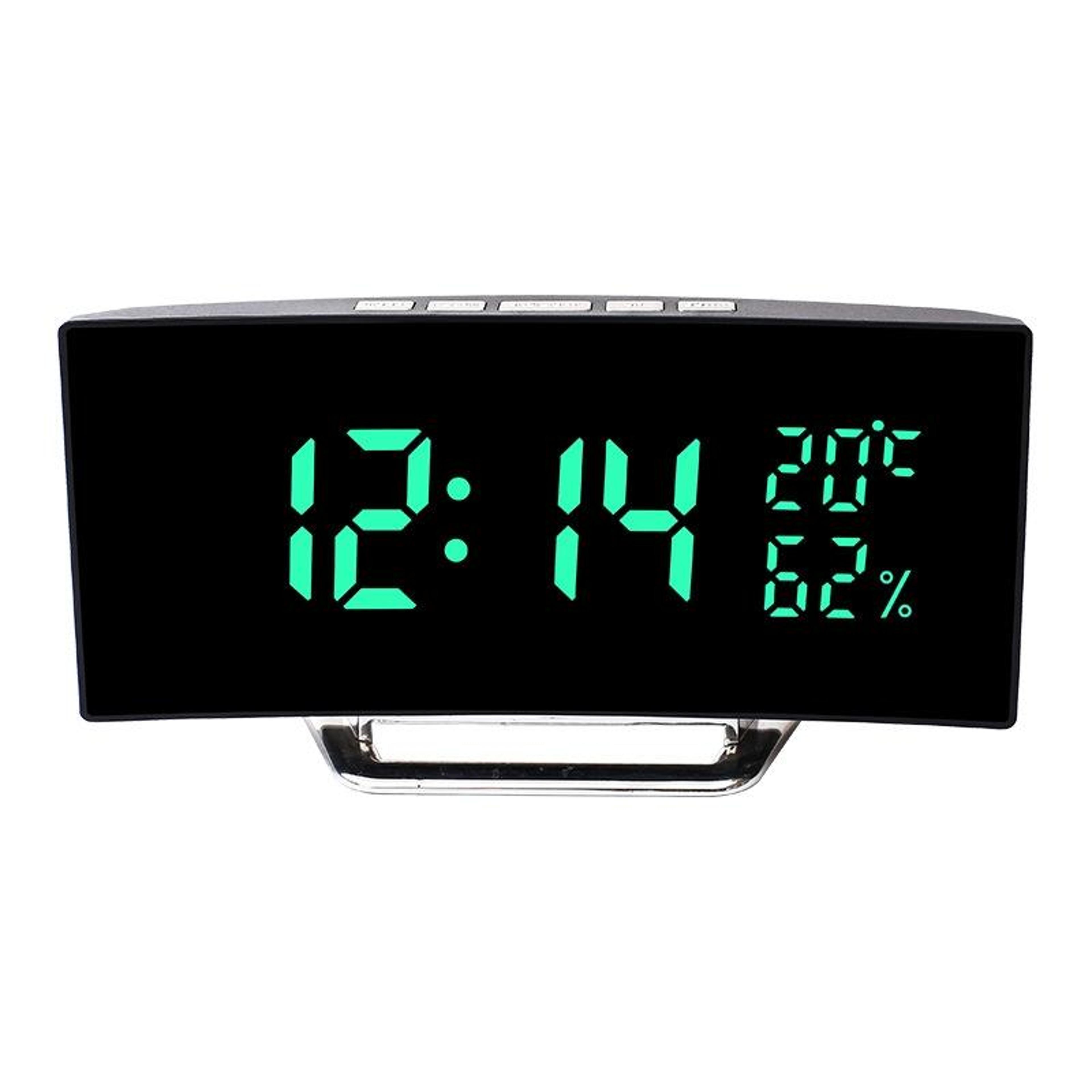 smart led alarm clock with temperature & humidity monitor and auto dimming display