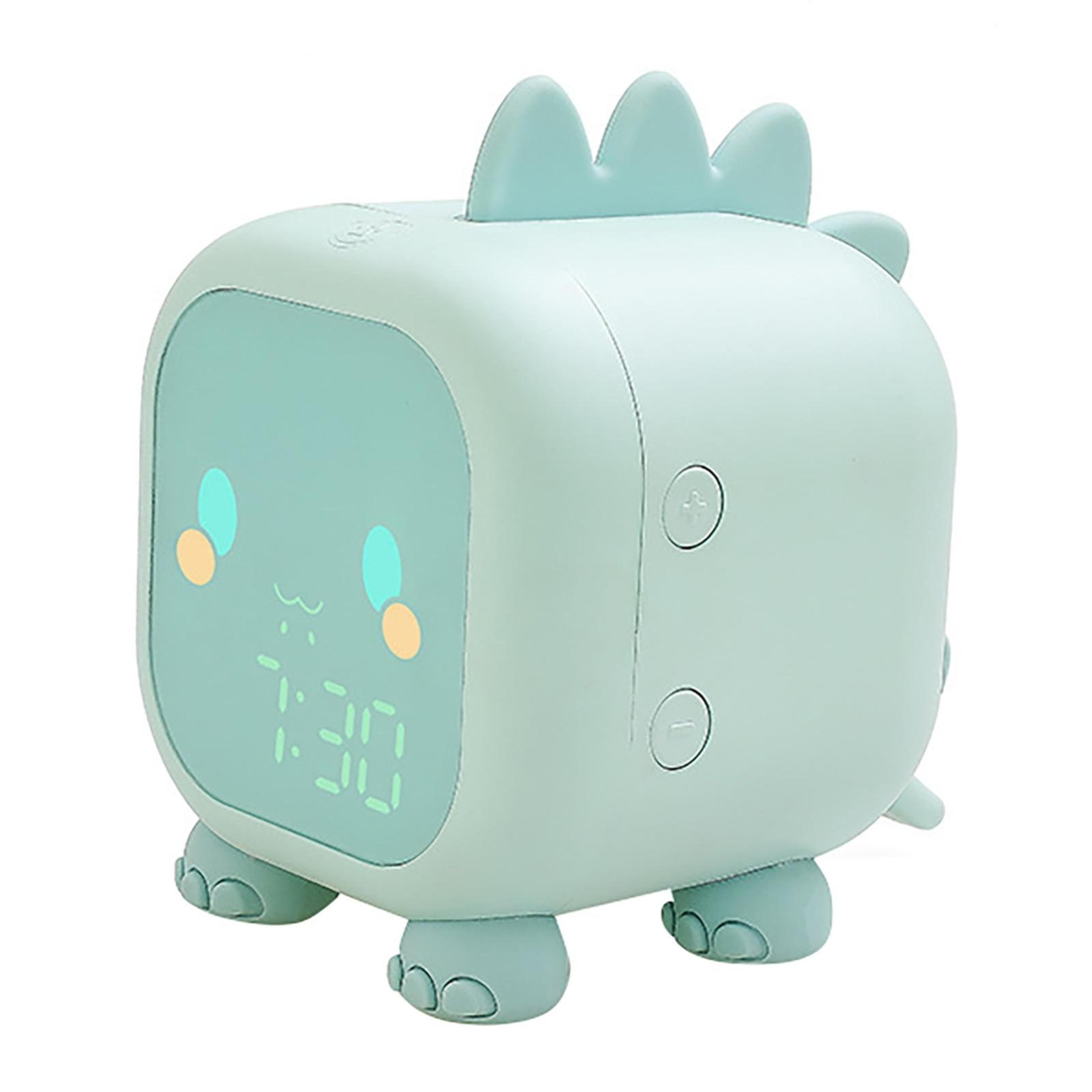 dinosaur kids alarm clock with night light & voice activation for bedrooms