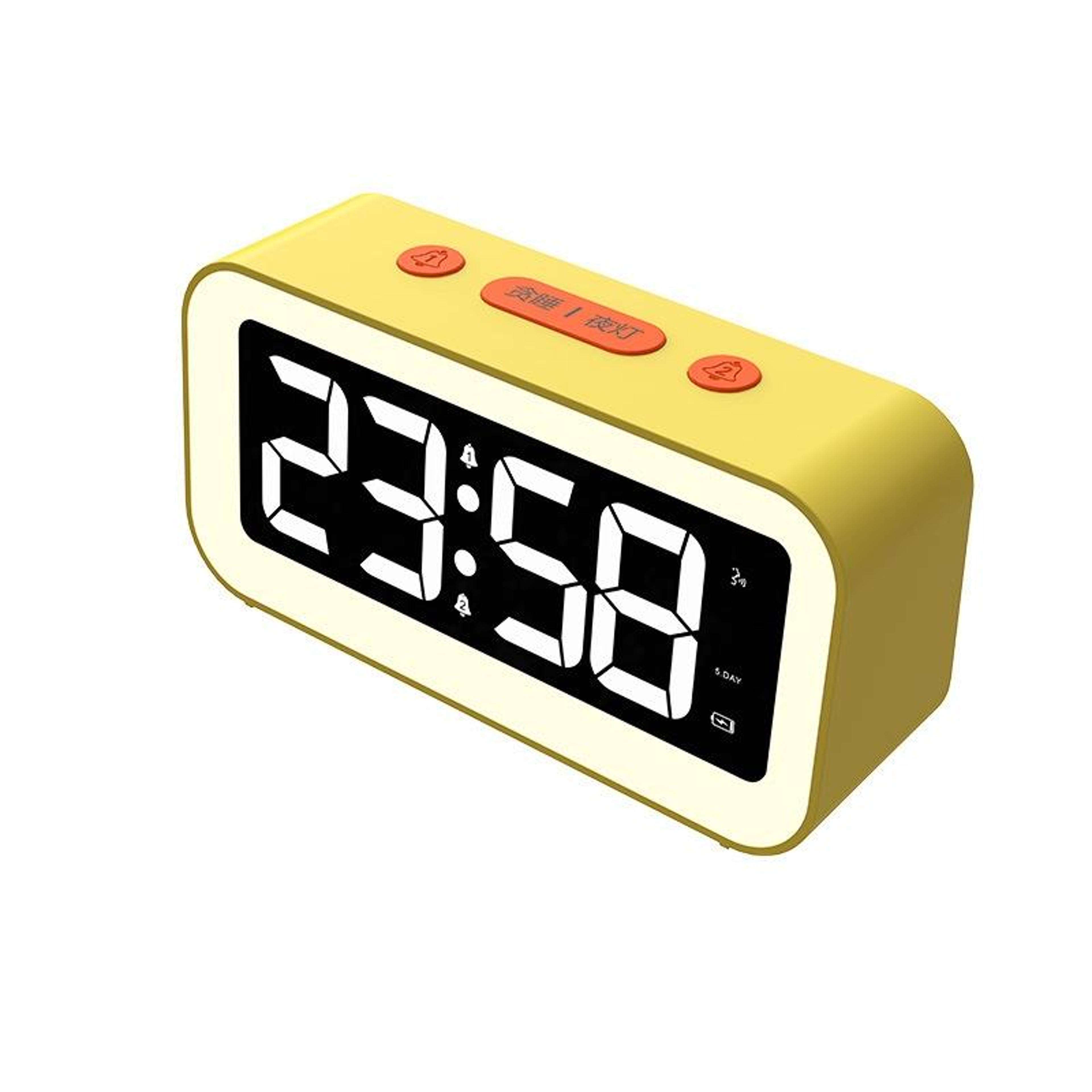 smart led mirror digital alarm clock with dual alarms & night light
