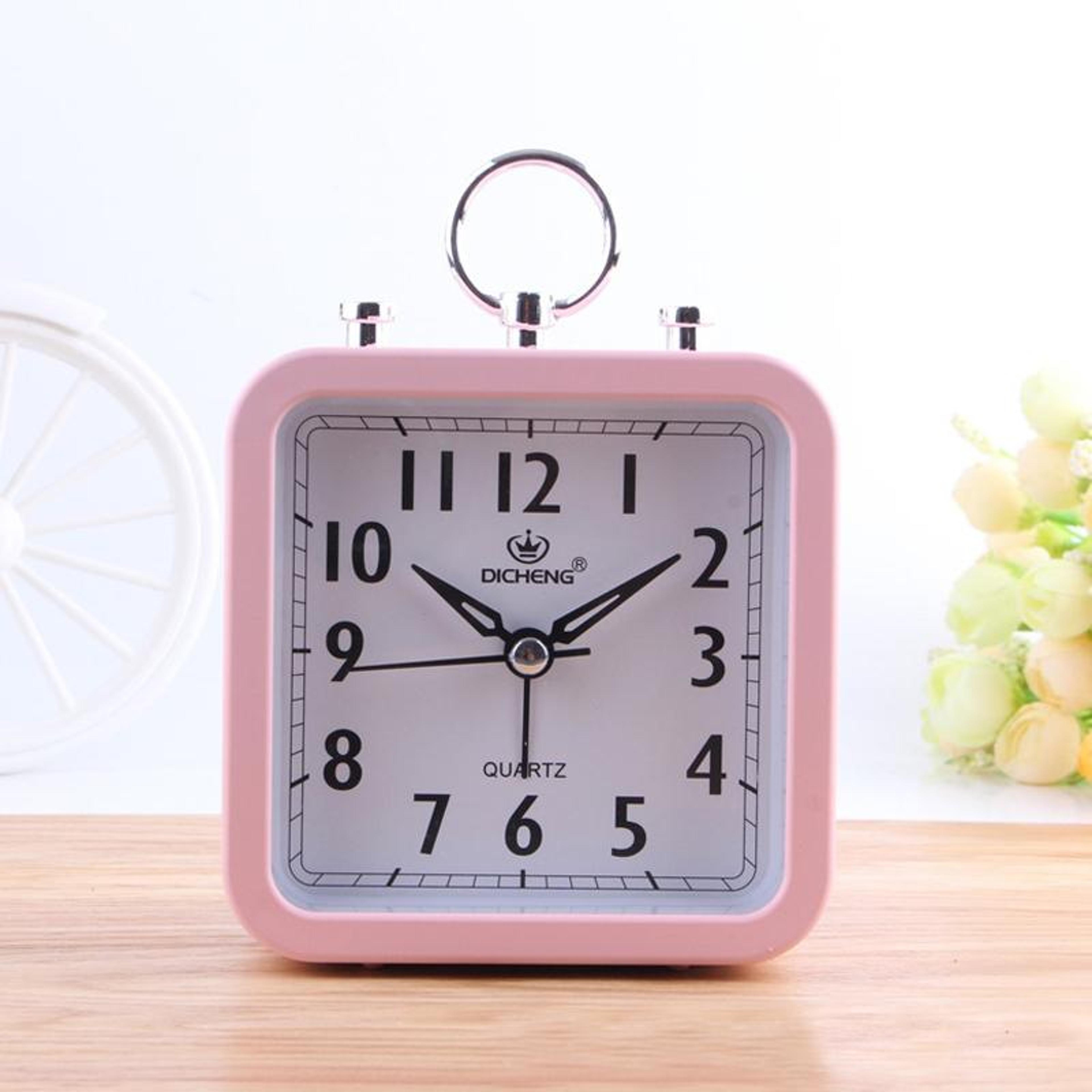 candy color silent alarm clock for desk, bedroom & study