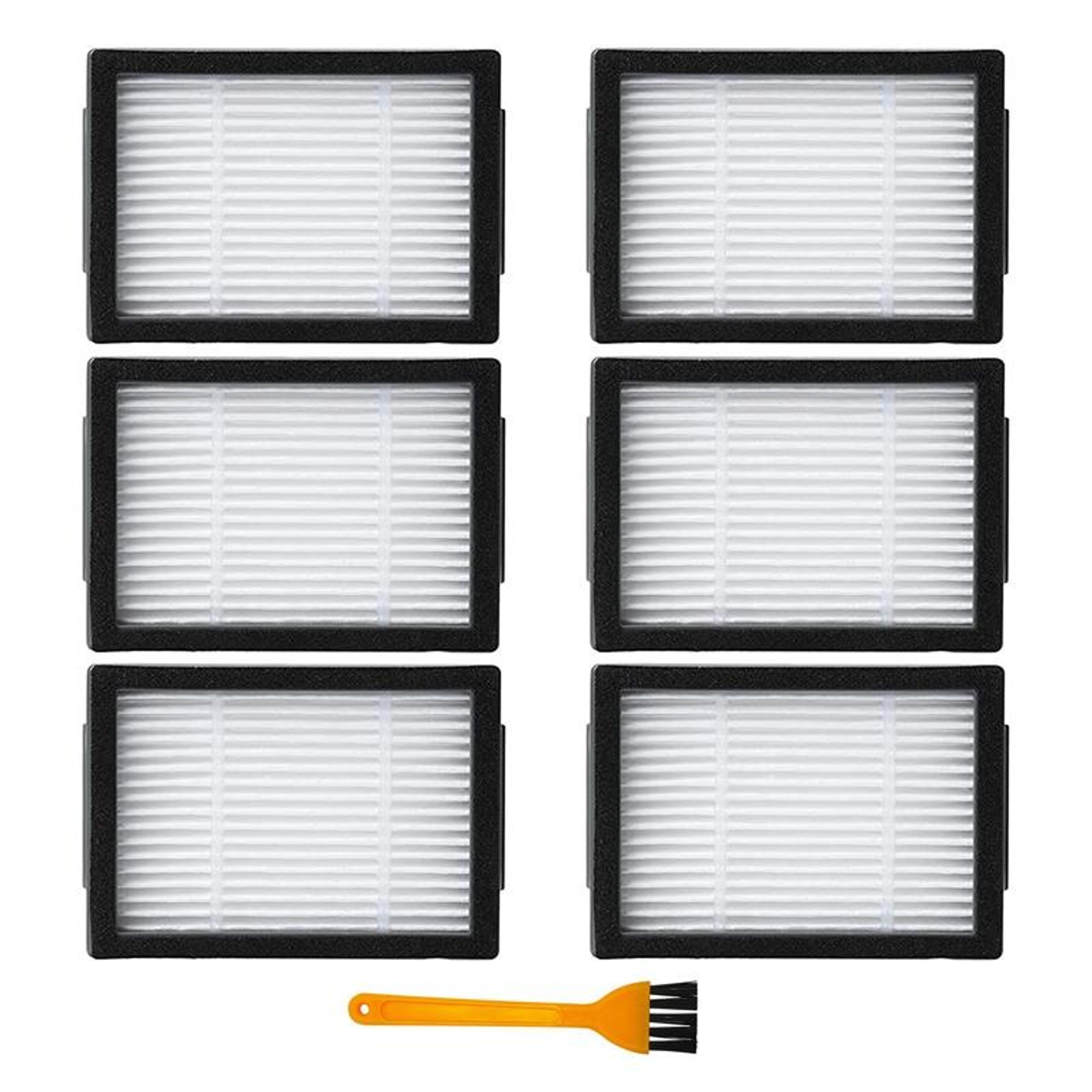 roomba replacement filter 6 pack for irobot roomba e6 e7 robot vacuum with cleaning brush