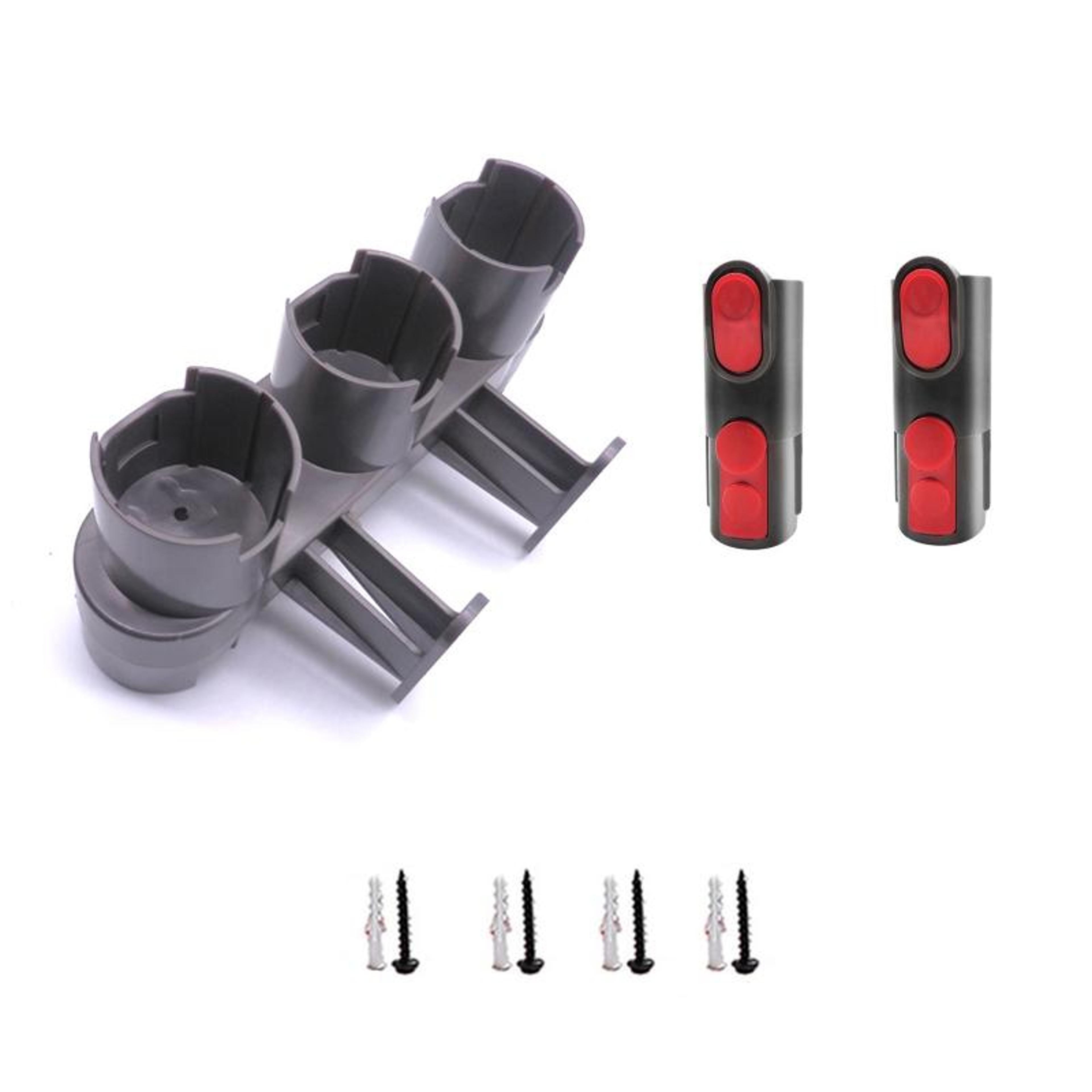 dyson v7 v8 v10 wall mount vacuum storage rack with 2 adapter holders