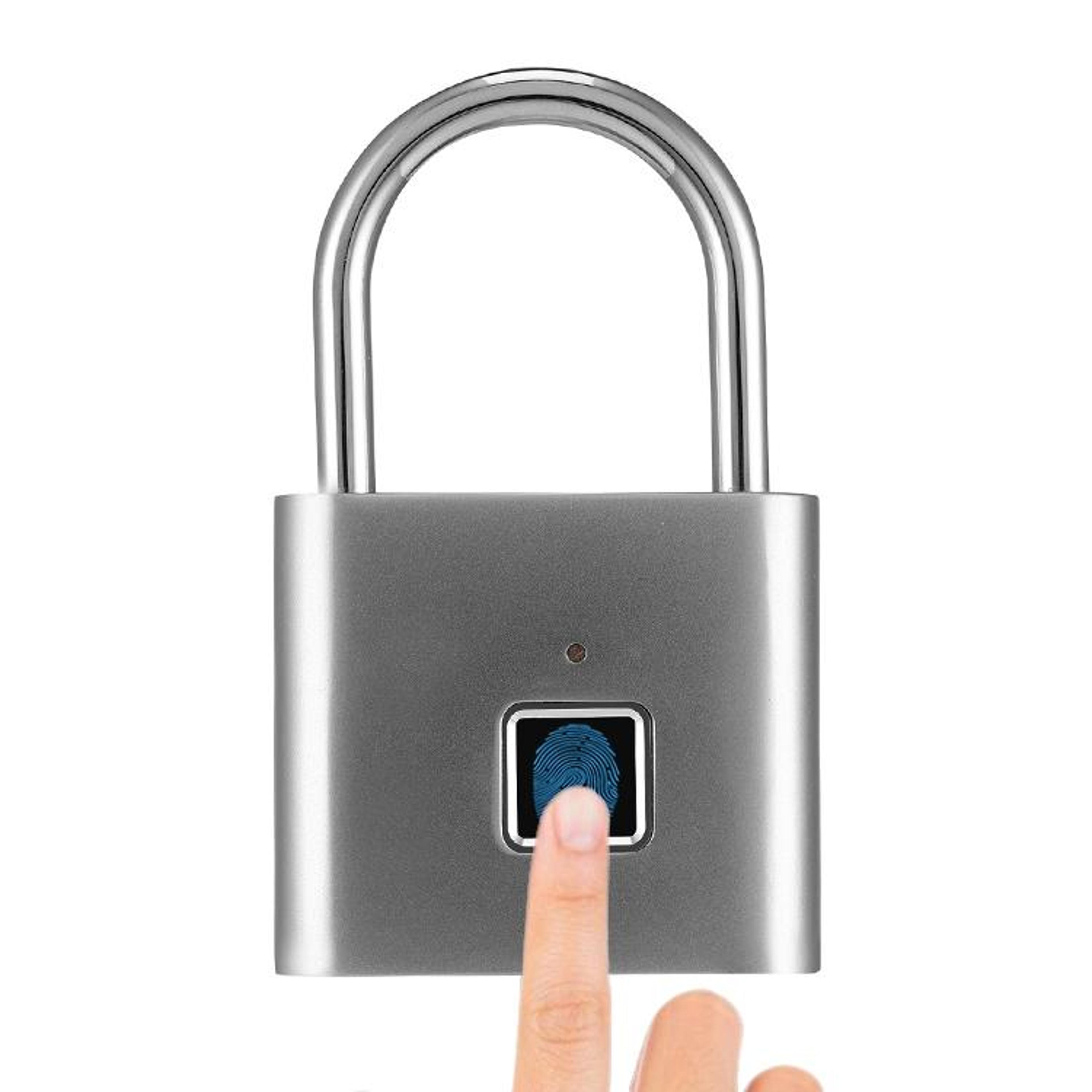 smart fingerprint padlock keyless biometric lock waterproof stainless steel rechargeable security lock