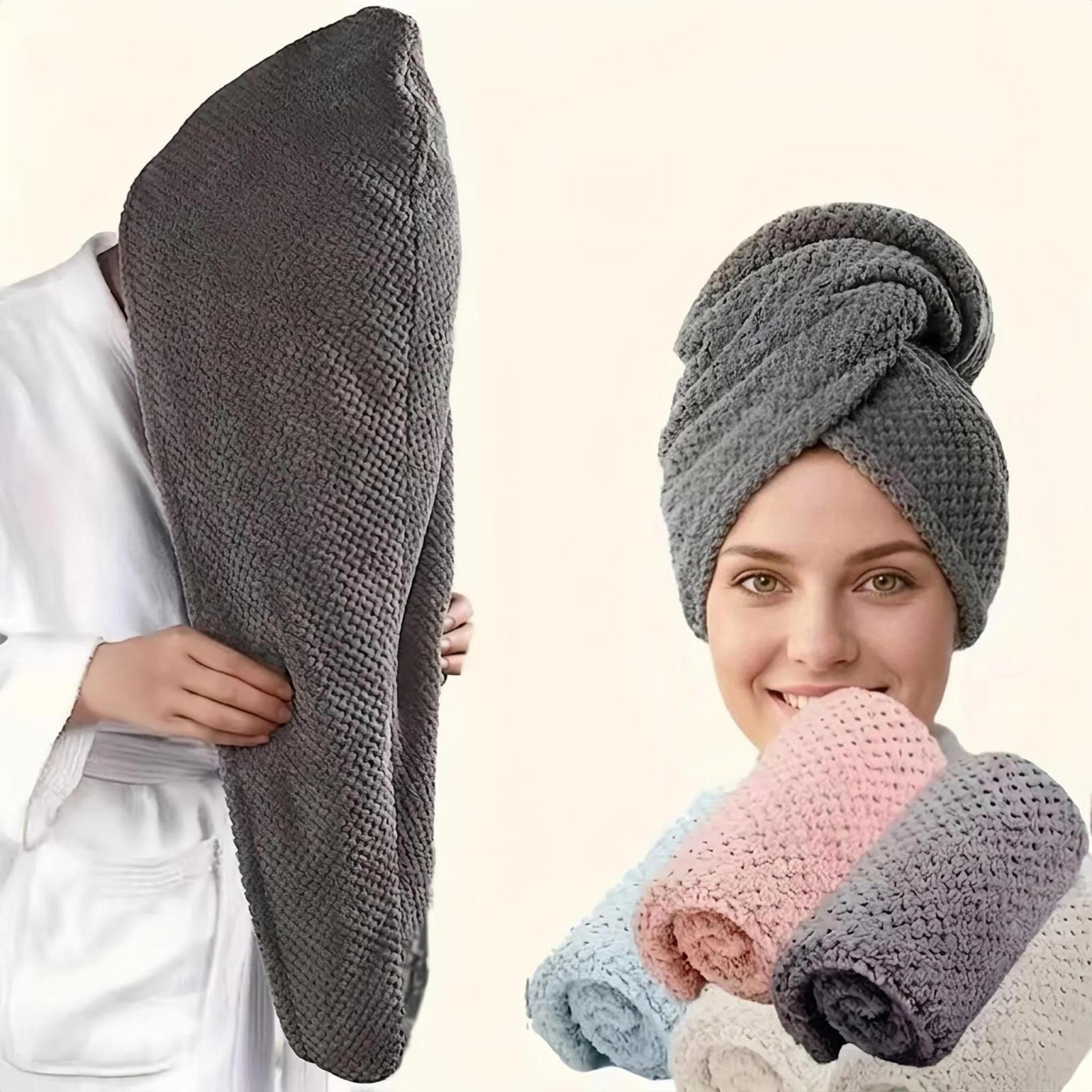ultra absorbent hair drying cap soft coral fleece hair towel quick dry hair wrap